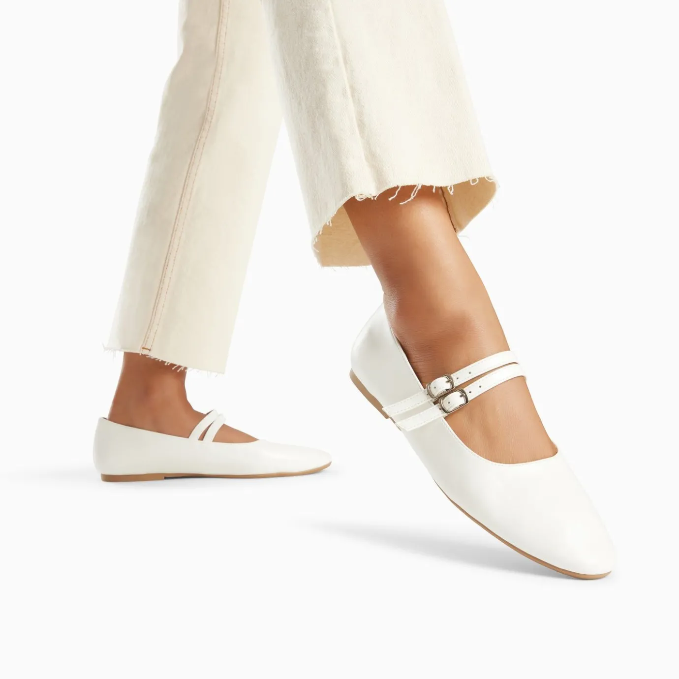 Vanessa Wu Mocassins, Derbies, Ballerines | Ballerines Luce Blanches A Doubles Brides