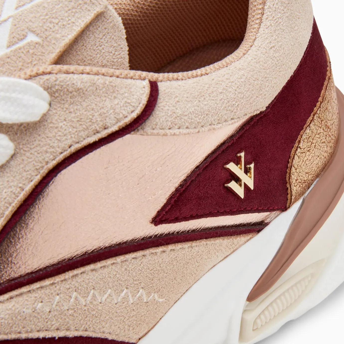Vanessa Wu Sneakers | Baskets Agnes Beige Et Prune A Semelle Oversize