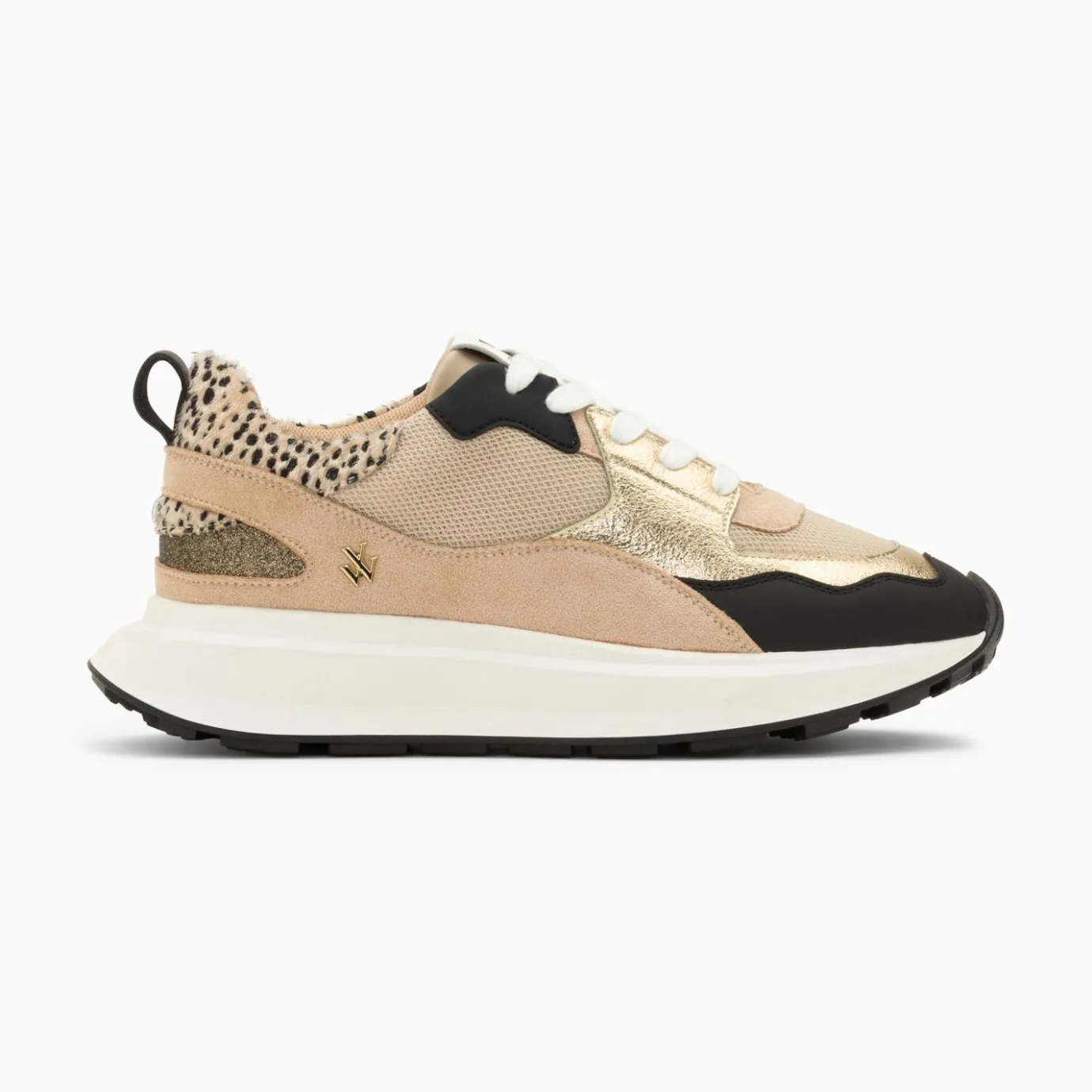 Vanessa Wu Sneakers | Baskets Alice Beige Et Noir A Semelle Oversize