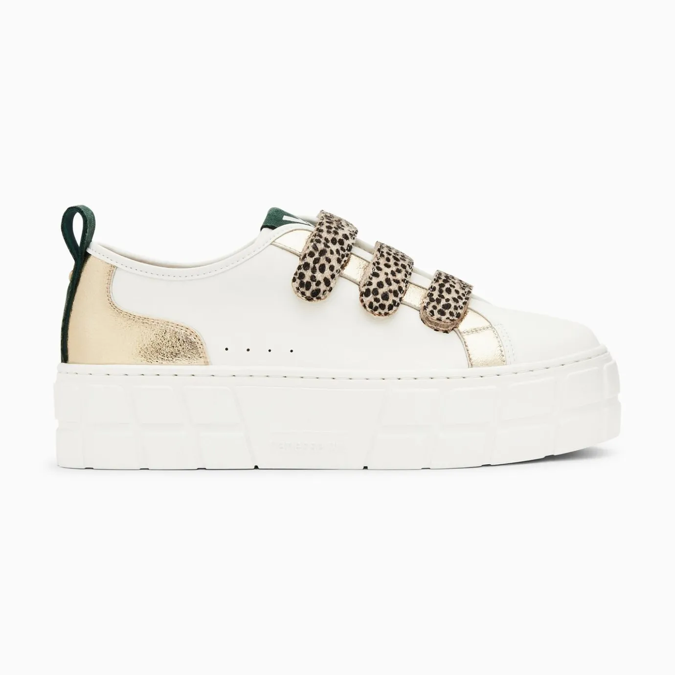 Vanessa Wu Sneakers | Baskets Bridget Or Et Guepard A Plateforme