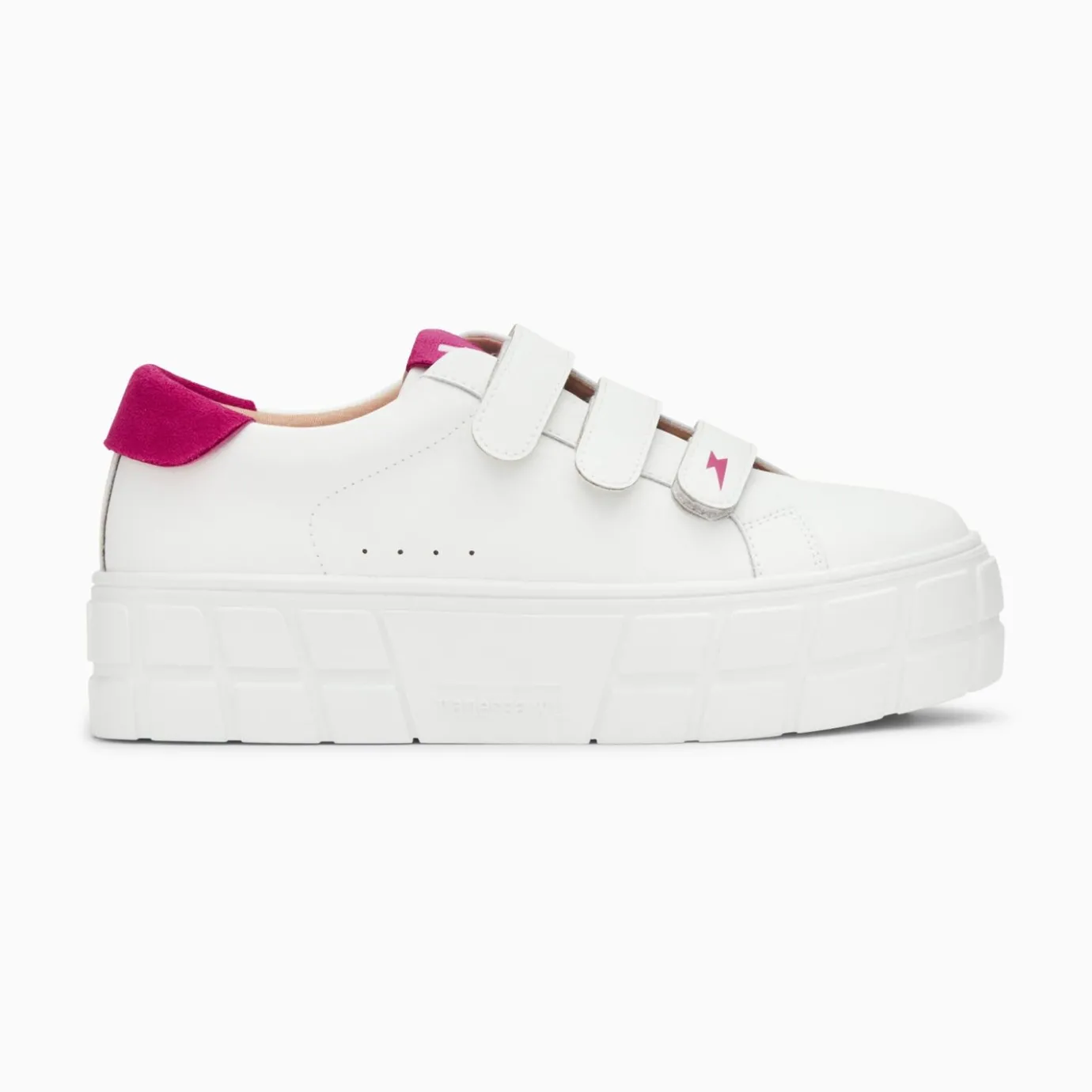 Vanessa Wu Sneakers | Baskets Coraline Blanc Et Fuchsia A Plateforme