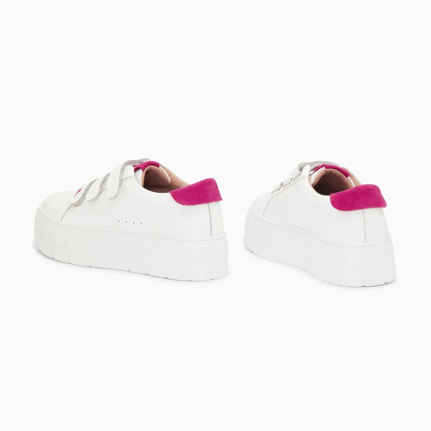 Vanessa Wu Sneakers | Baskets Coraline Blanc Et Fuchsia A Plateforme