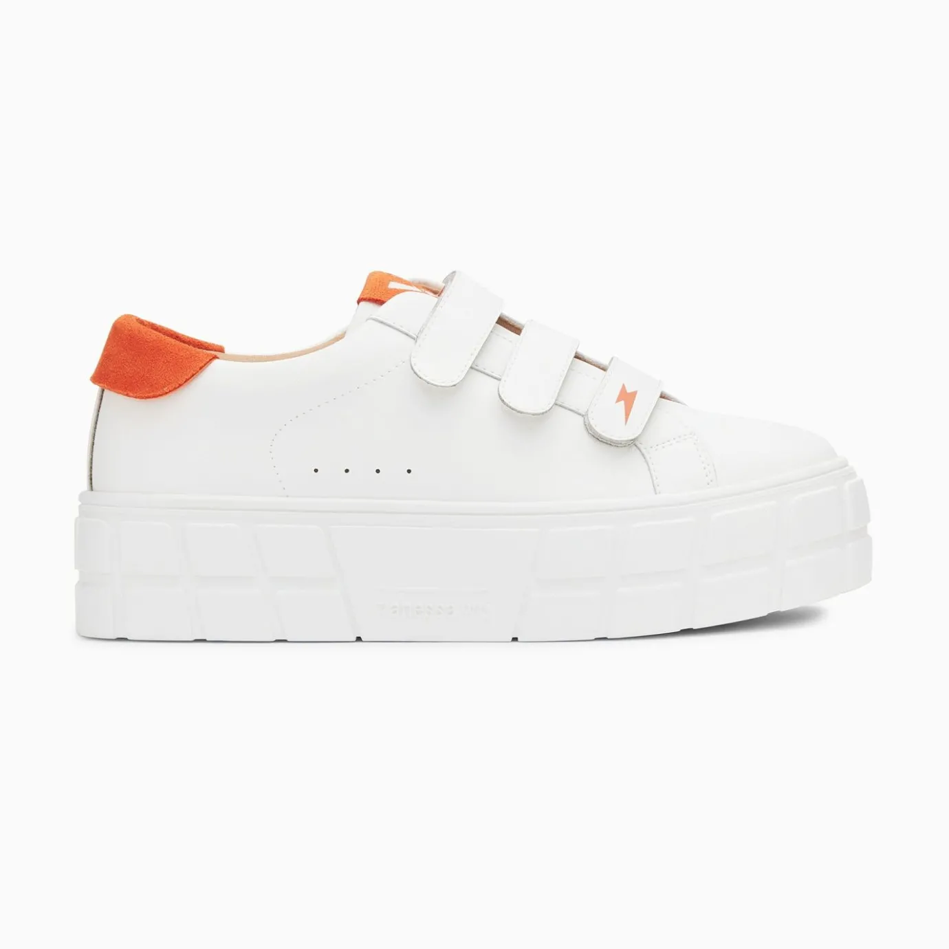 Vanessa Wu Sneakers | Baskets Coraline Blanc Et Orange A Plateforme