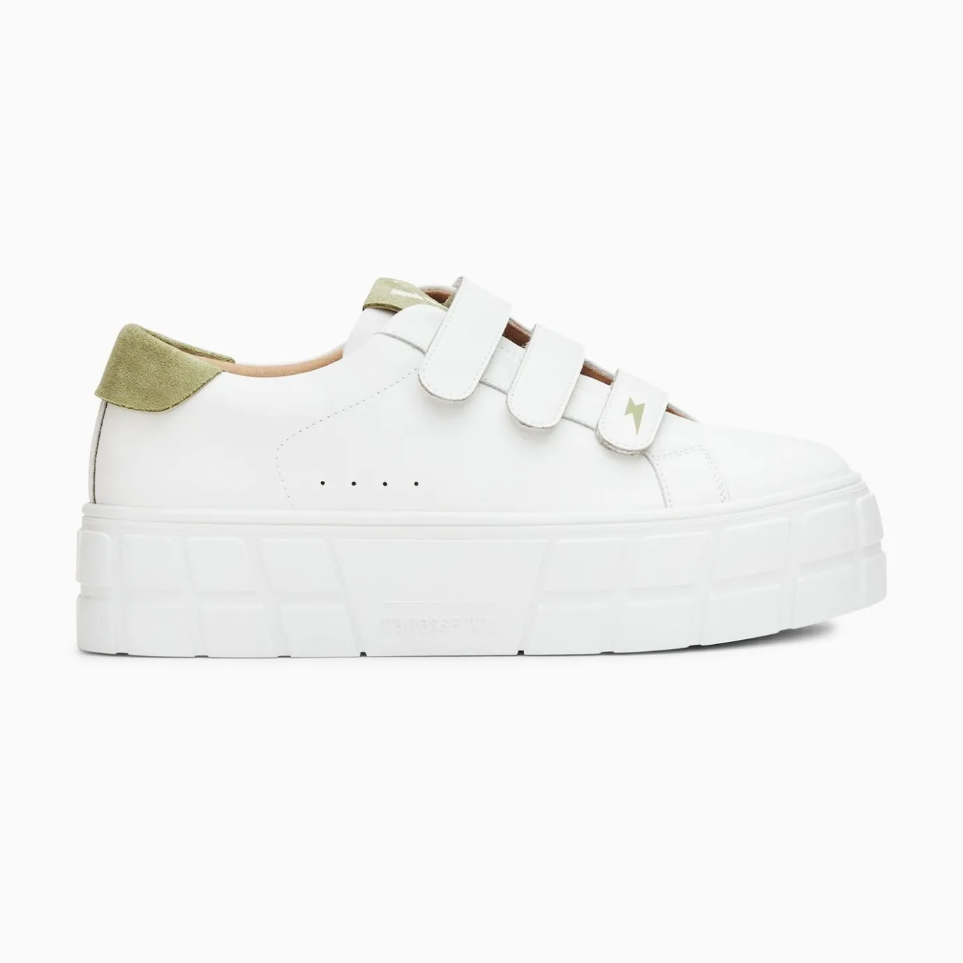 Vanessa Wu Sneakers | Baskets Coraline Blanc Et Vert A Plateforme