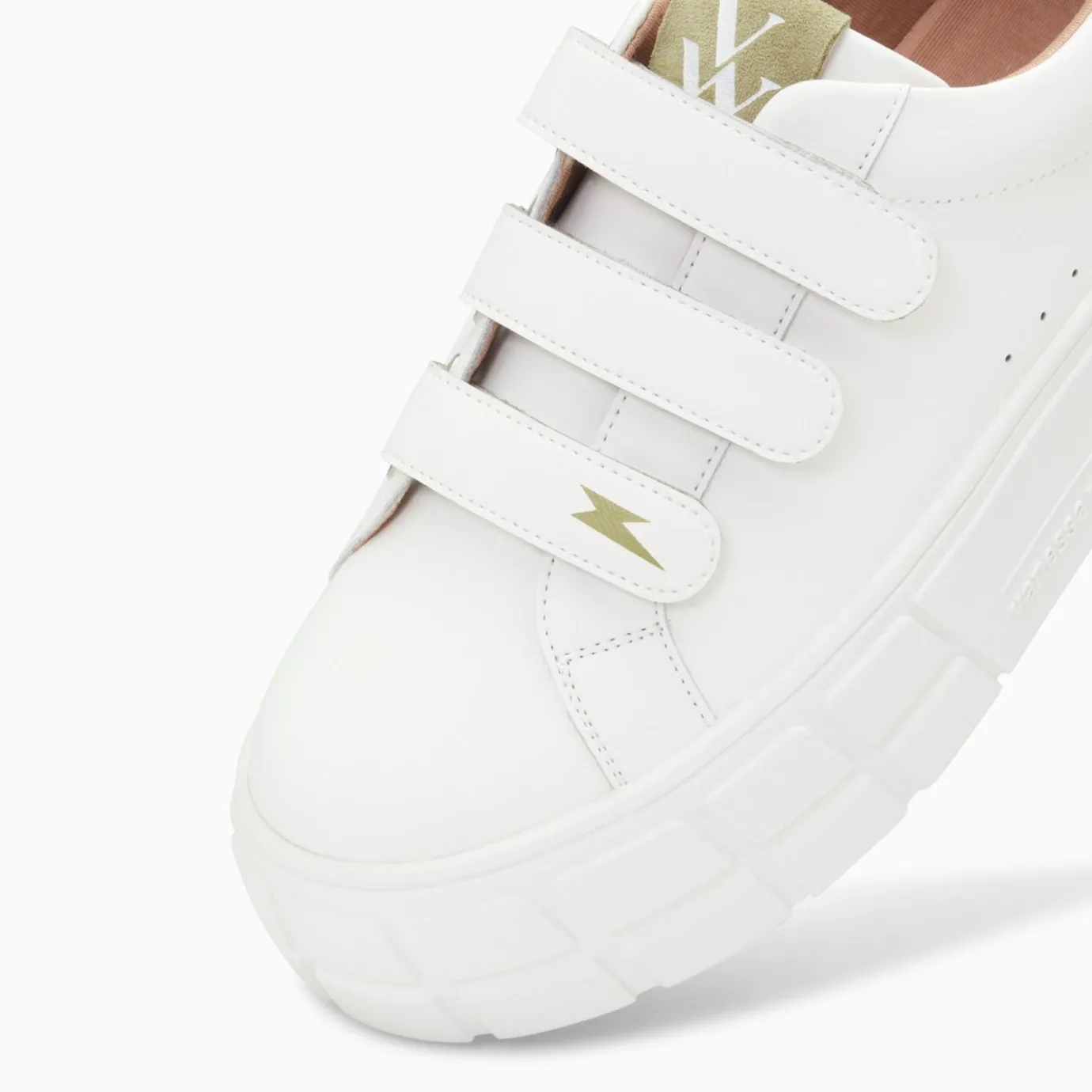 Vanessa Wu Sneakers | Baskets Coraline Blanc Et Vert A Plateforme