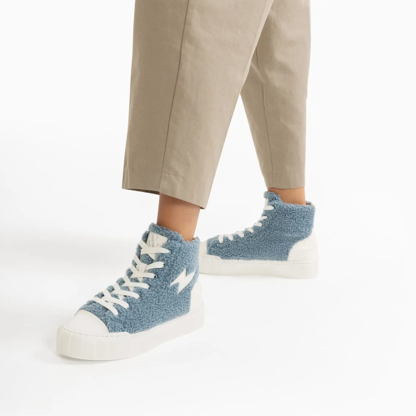 Vanessa Wu Sneakers | Baskets Eclair Alba Montantes Bleu-Gris