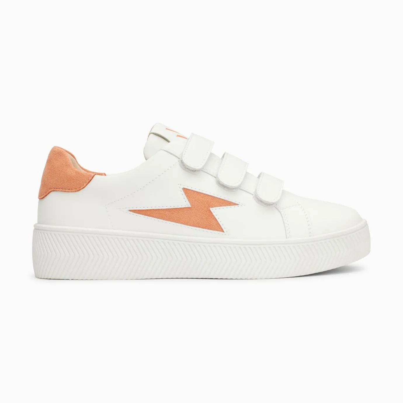 Vanessa Wu Sneakers | Baskets Eclair Camelia Blanc Et Orange A Scratchs