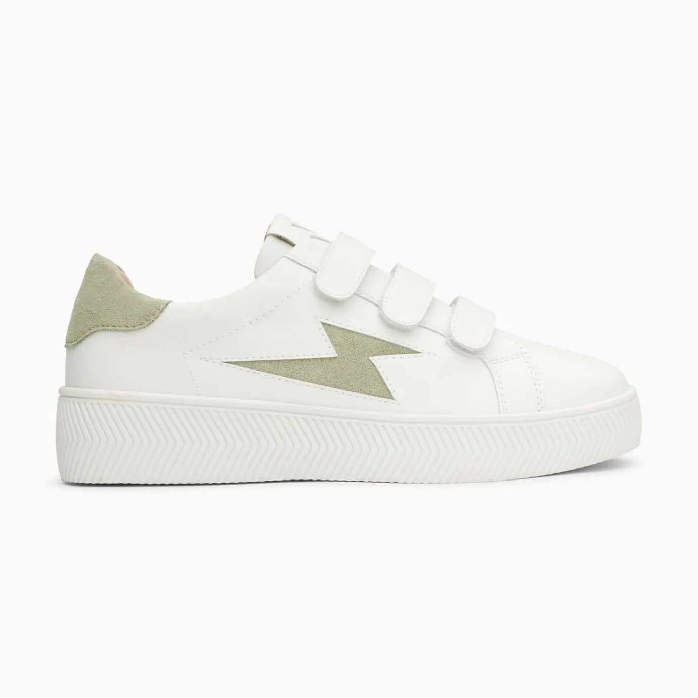 Vanessa Wu Sneakers | Baskets Eclair Camelia Blanc Et Vert Amande A Scratchs