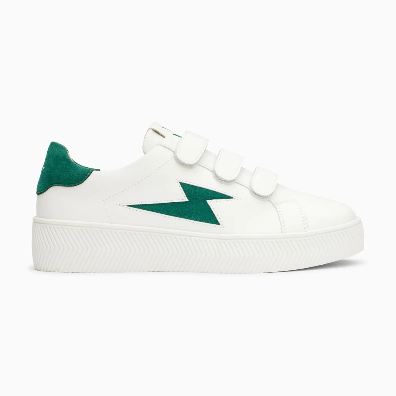 Vanessa Wu Sneakers | Baskets Eclair Camelia Blanc Et Vert Sapin A Scratchs