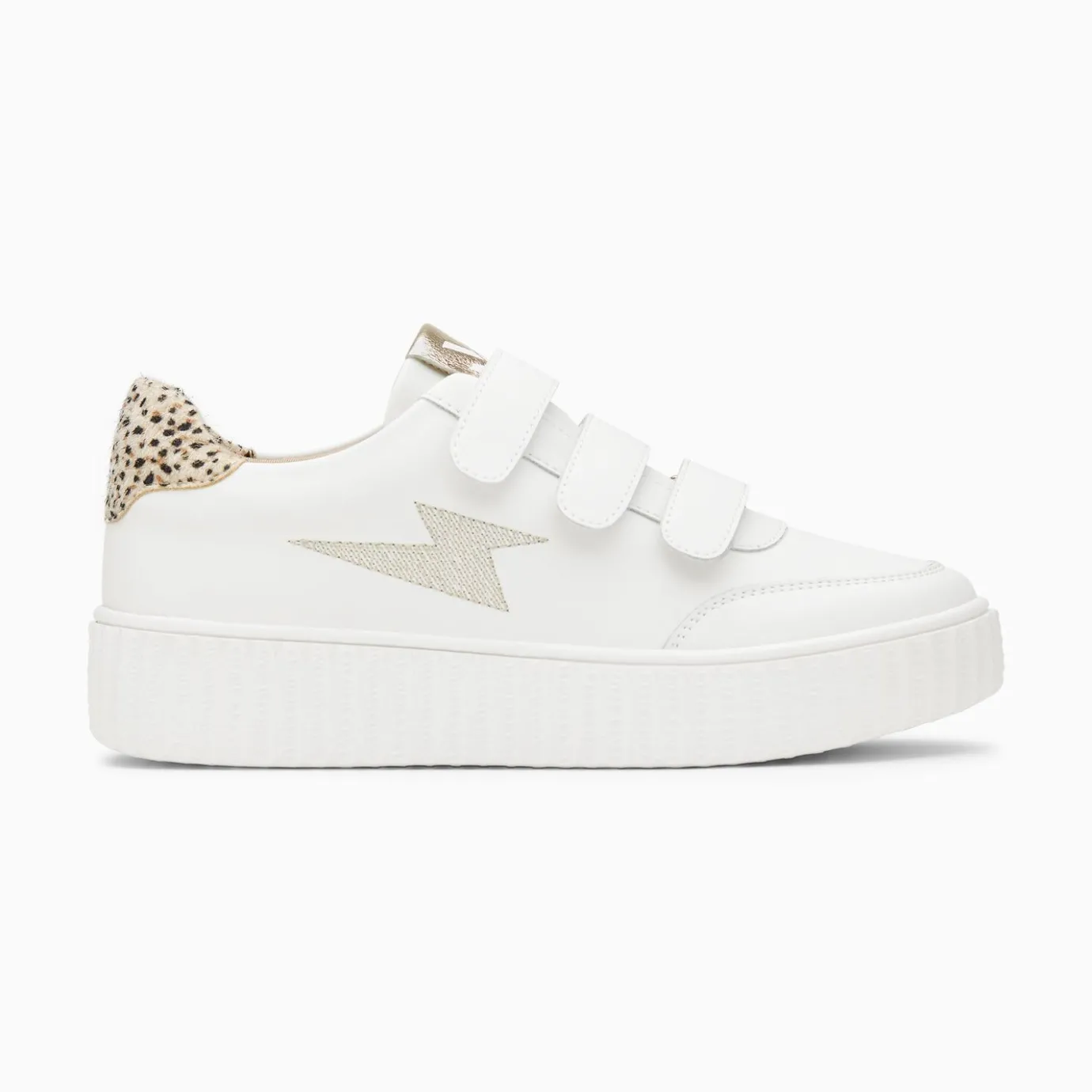 Vanessa Wu Sneakers | Baskets Eclair Damia Blanc Et Leopard A Scratchs