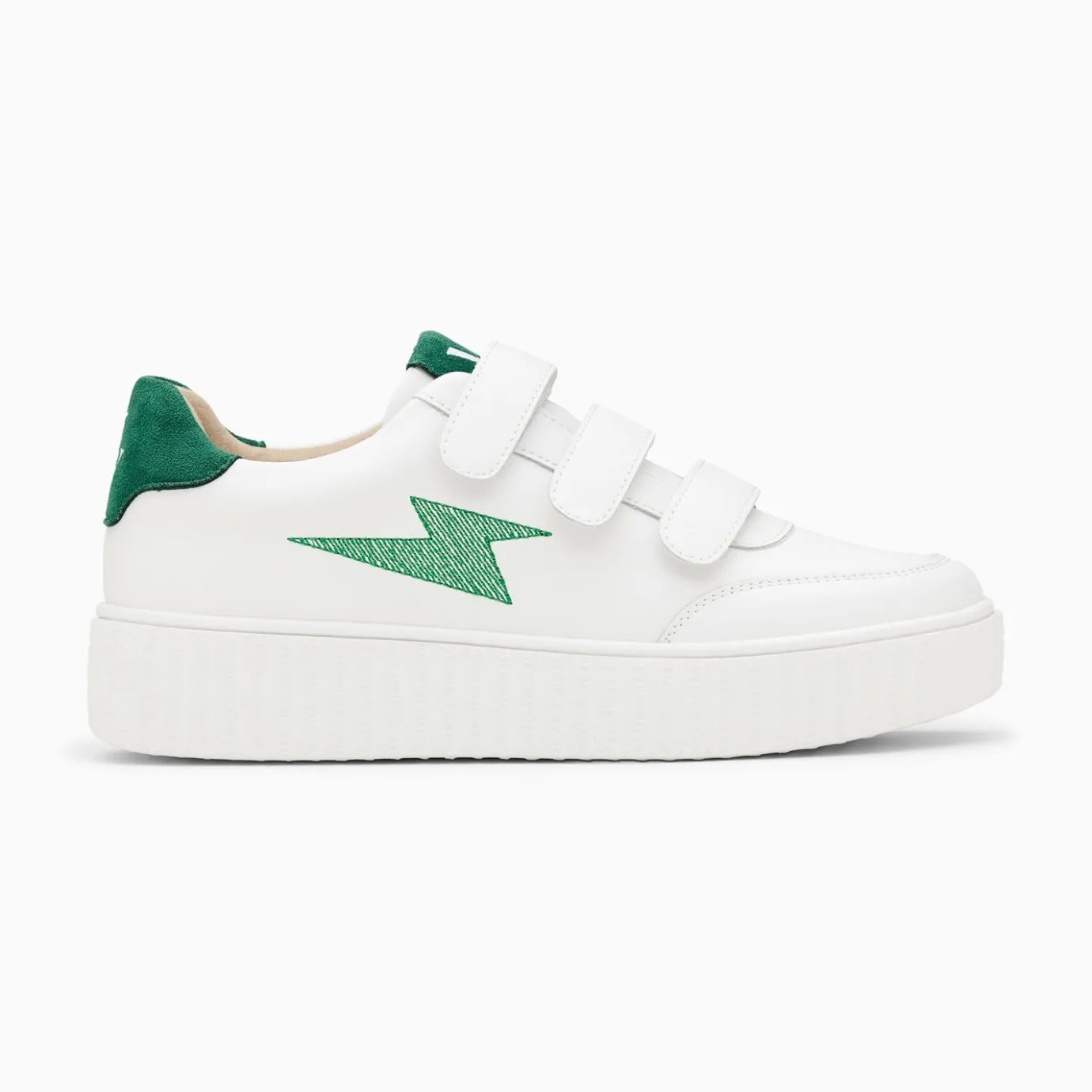 Vanessa Wu Sneakers | Baskets Eclair Damia Blanc Et Vert A Scratchs