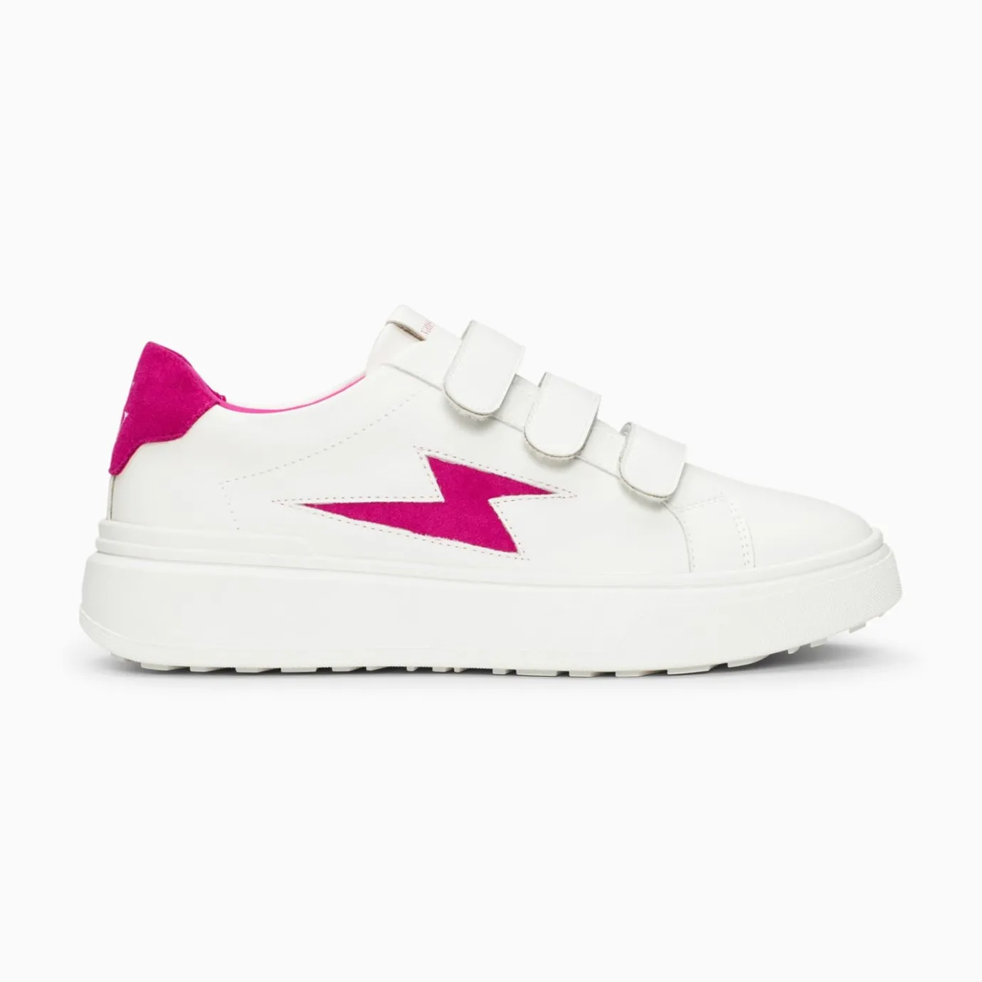 Vanessa Wu Sneakers | Baskets Eclair Fanny Blanc Et Fuchsia A Scratchs