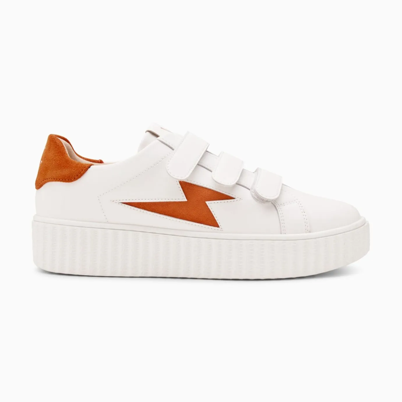 Vanessa Wu Sneakers | Baskets Eclair Kim Blanc Et Orange A Scratchs