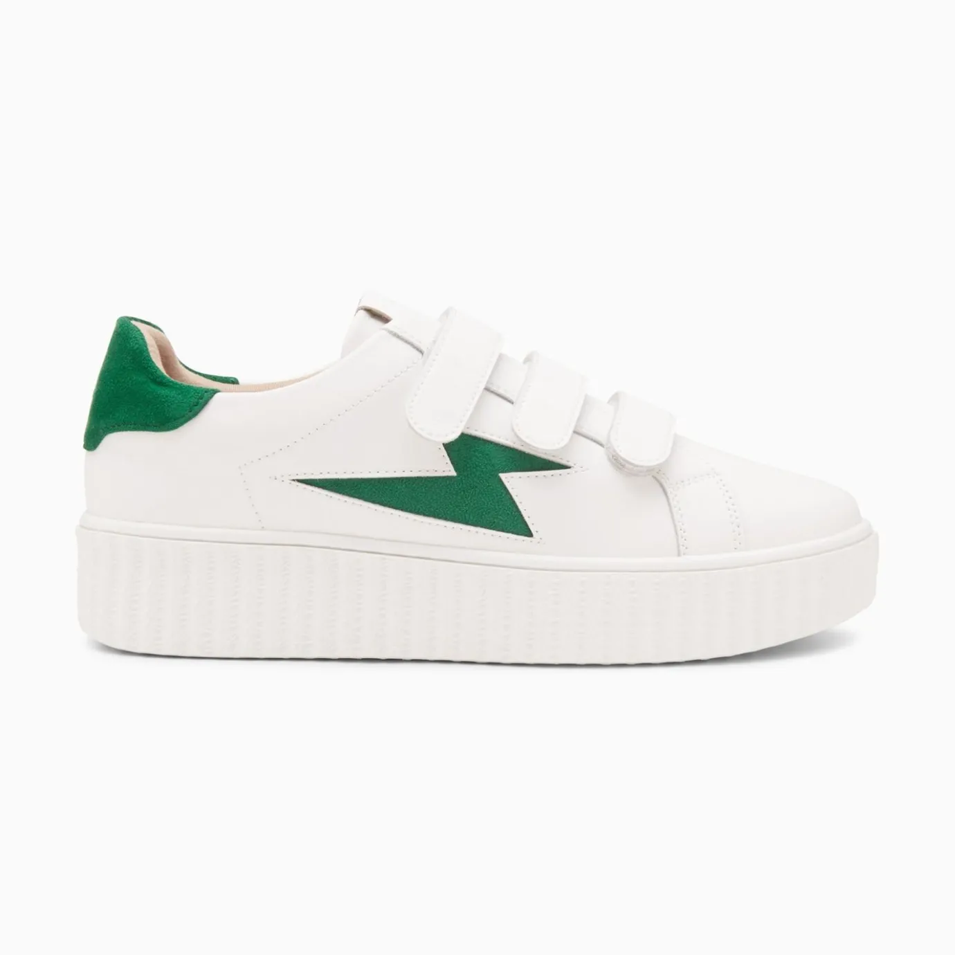 Vanessa Wu Sneakers | Baskets Eclair Kim Blanc Et Vert Fonce A Scratchs