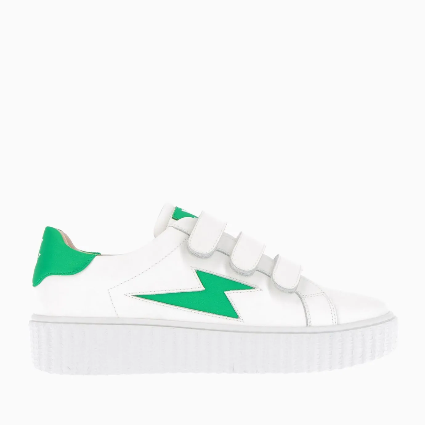 Vanessa Wu Sneakers | Baskets Eclair Larissa Blanches A Details En Satin Vert