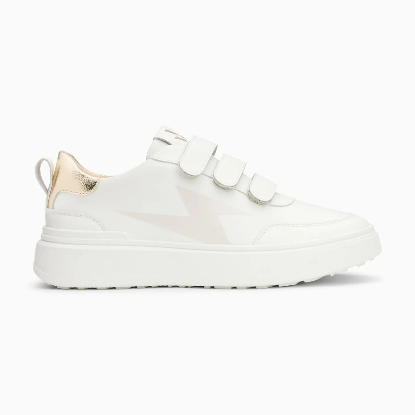 Vanessa Wu Sneakers | Baskets Eclair Lison Blanc Et Or A Scratchs