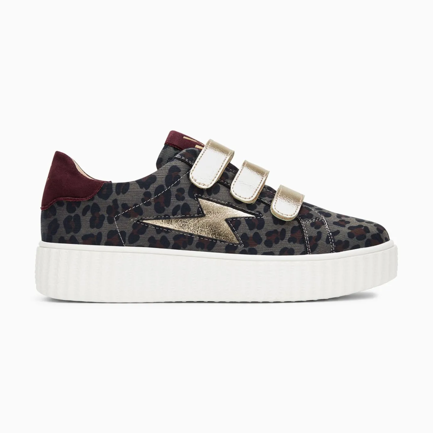 Vanessa Wu Sneakers | Baskets Eclair Maelle Leopard Et Or A Scratchs