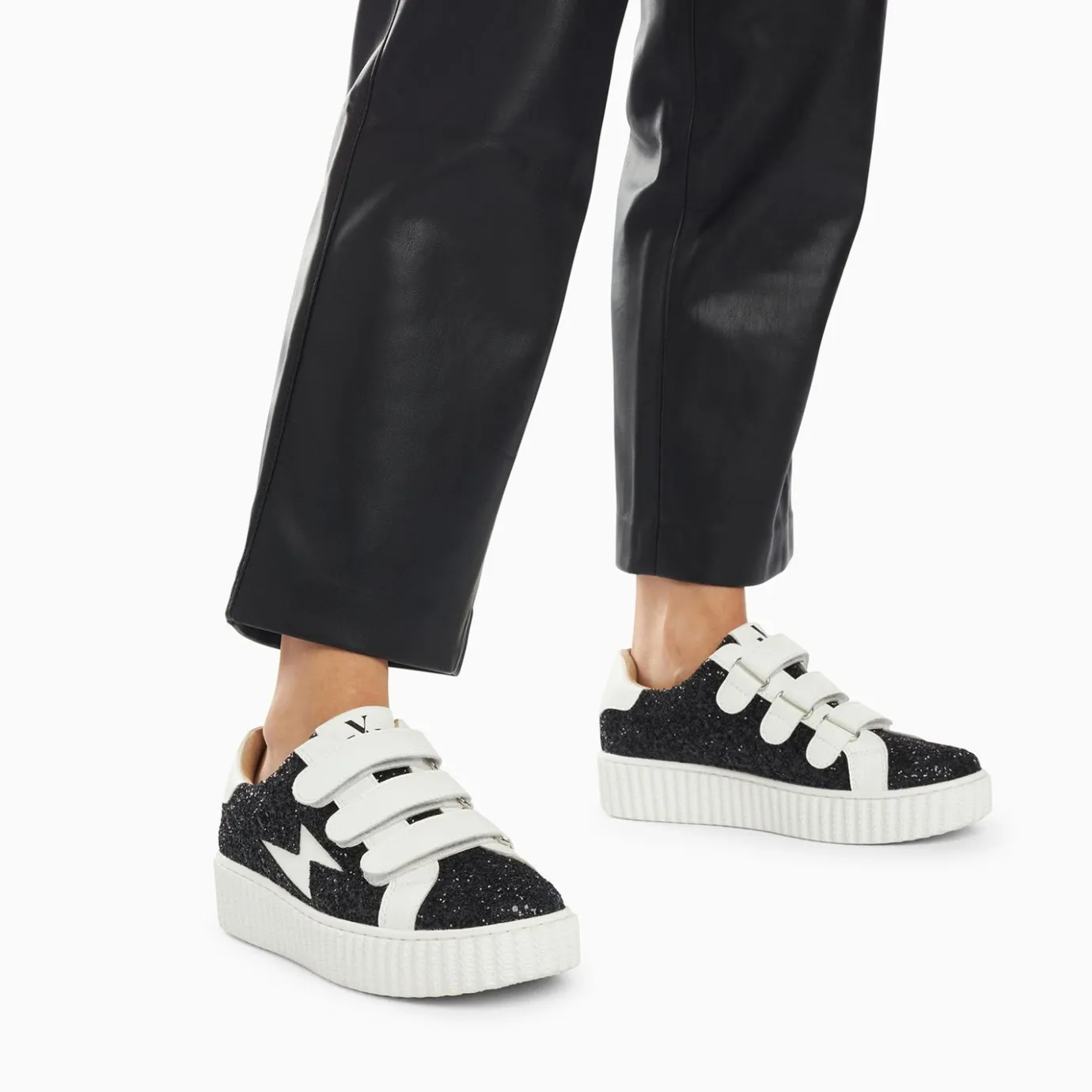 Vanessa Wu Sneakers | Baskets Eclair Marielle A Paillettes Noires