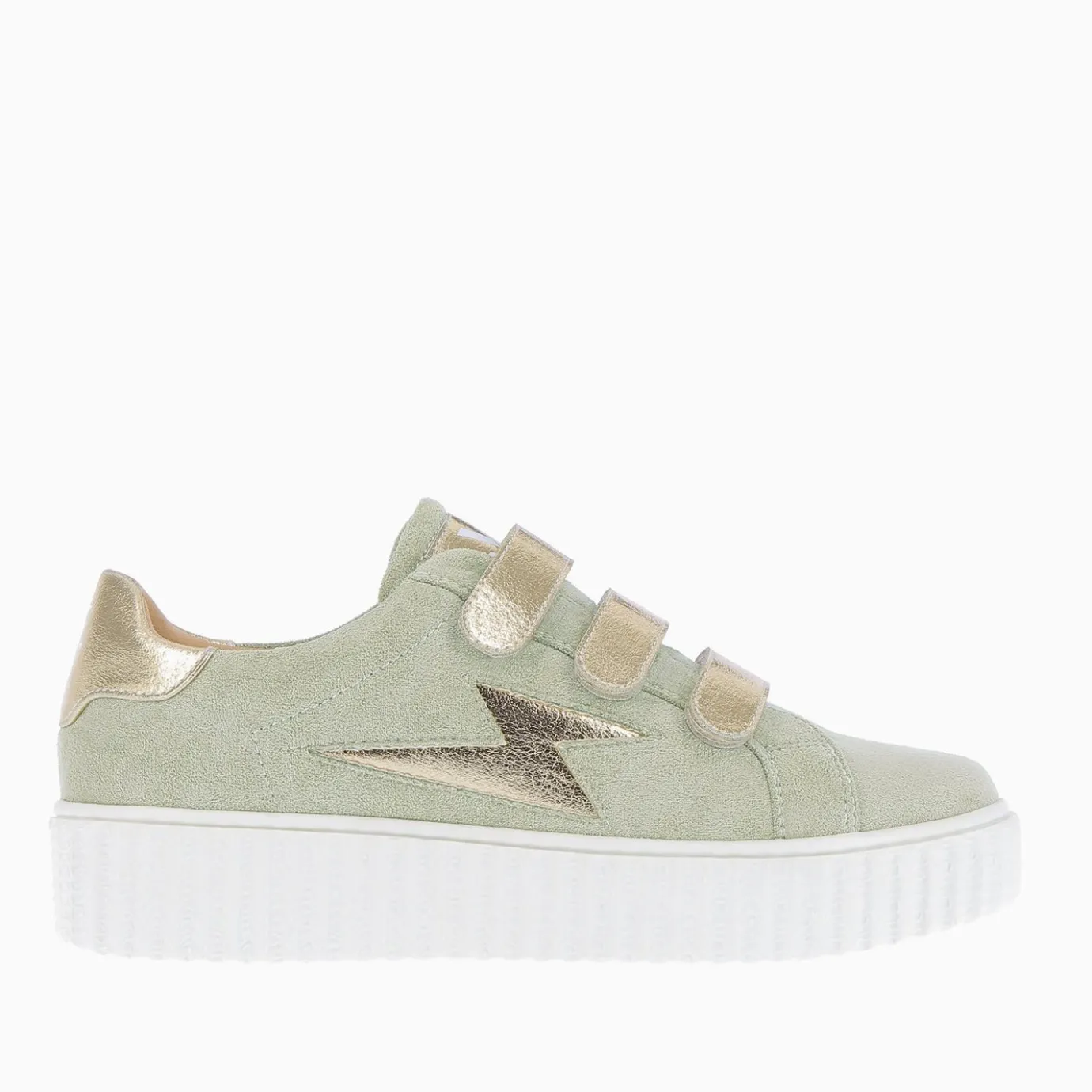 Vanessa Wu Sneakers | Baskets Eclair Marilou Vert Pale A Scratchs Champagne