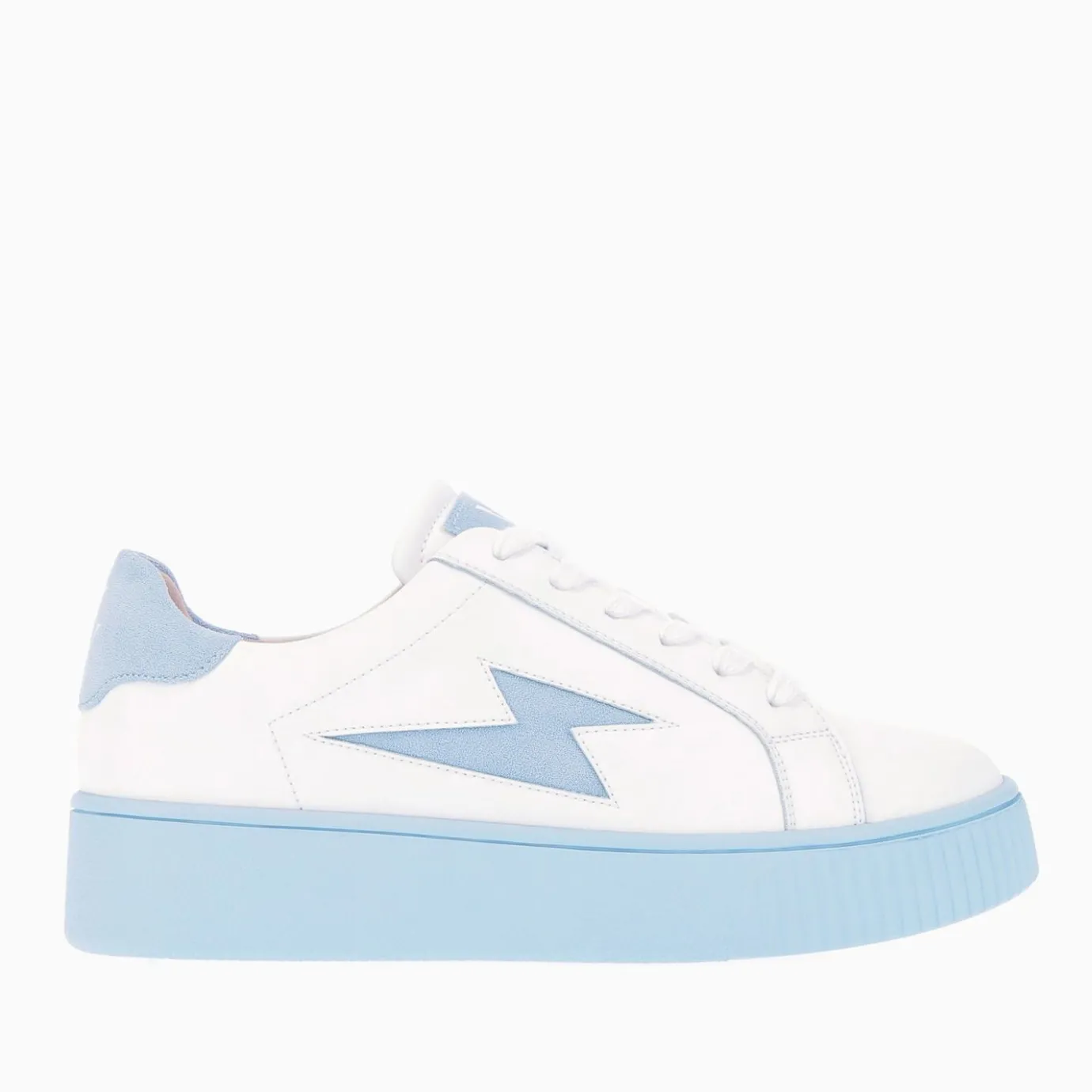 Vanessa Wu Sneakers | Baskets Eclair Melany Blanches A Semelle Bleue