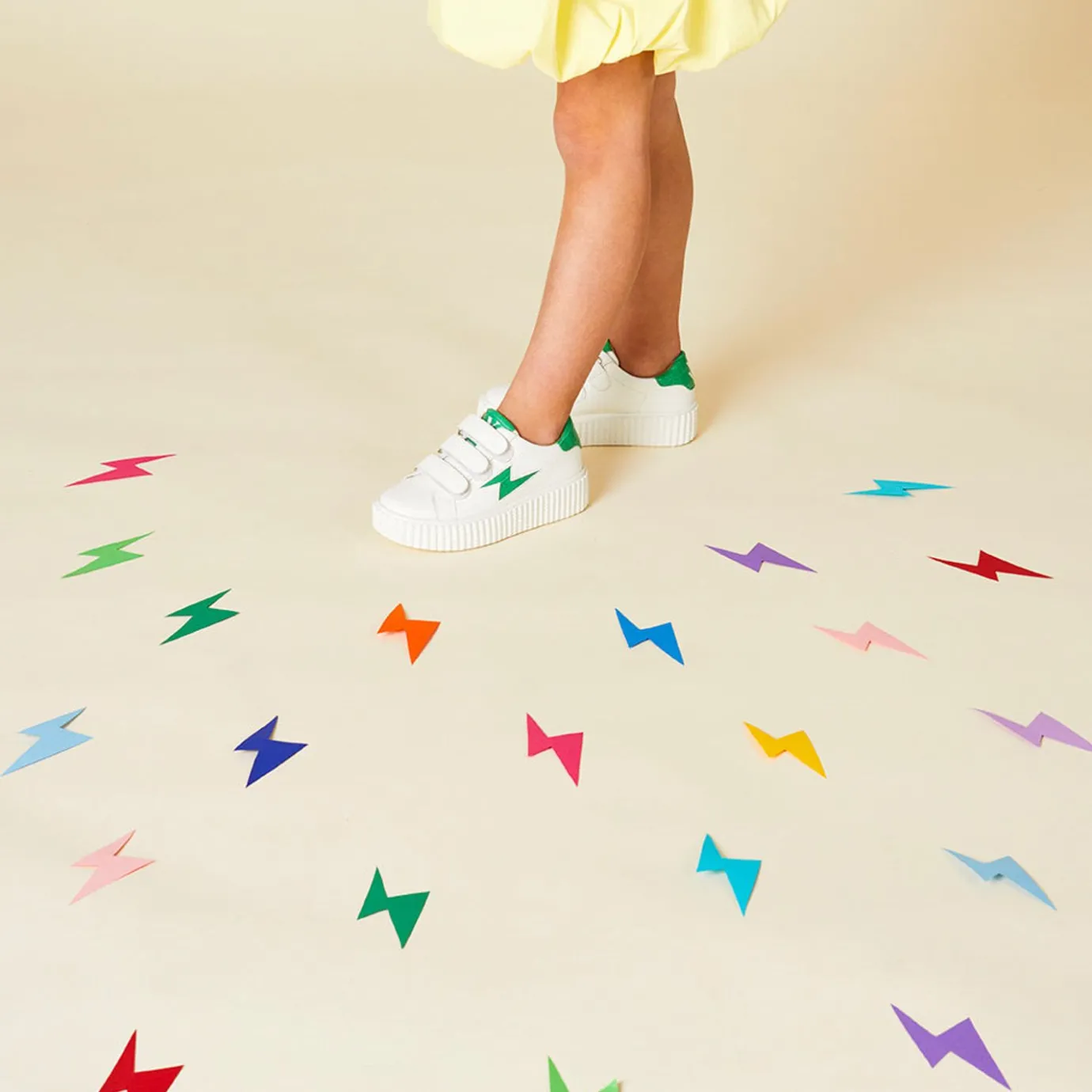 Vanessa Wu Sneakers | Baskets Eclair Mini Elsa Blanc Et Vert Menthe Croco A Scratchs