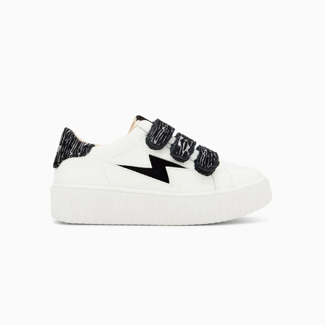 Vanessa Wu Sneakers | Baskets Eclair Mini Ingrid Blanc Et Noir Zebre A Scratchs