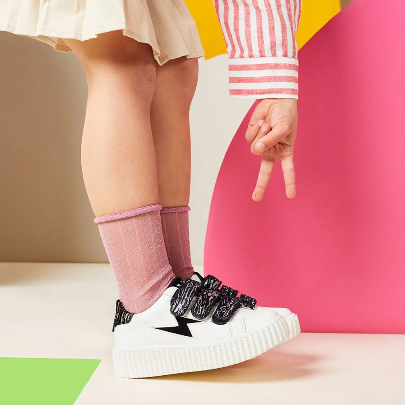 Vanessa Wu Sneakers | Baskets Eclair Mini Ingrid Blanc Et Noir Zebre A Scratchs