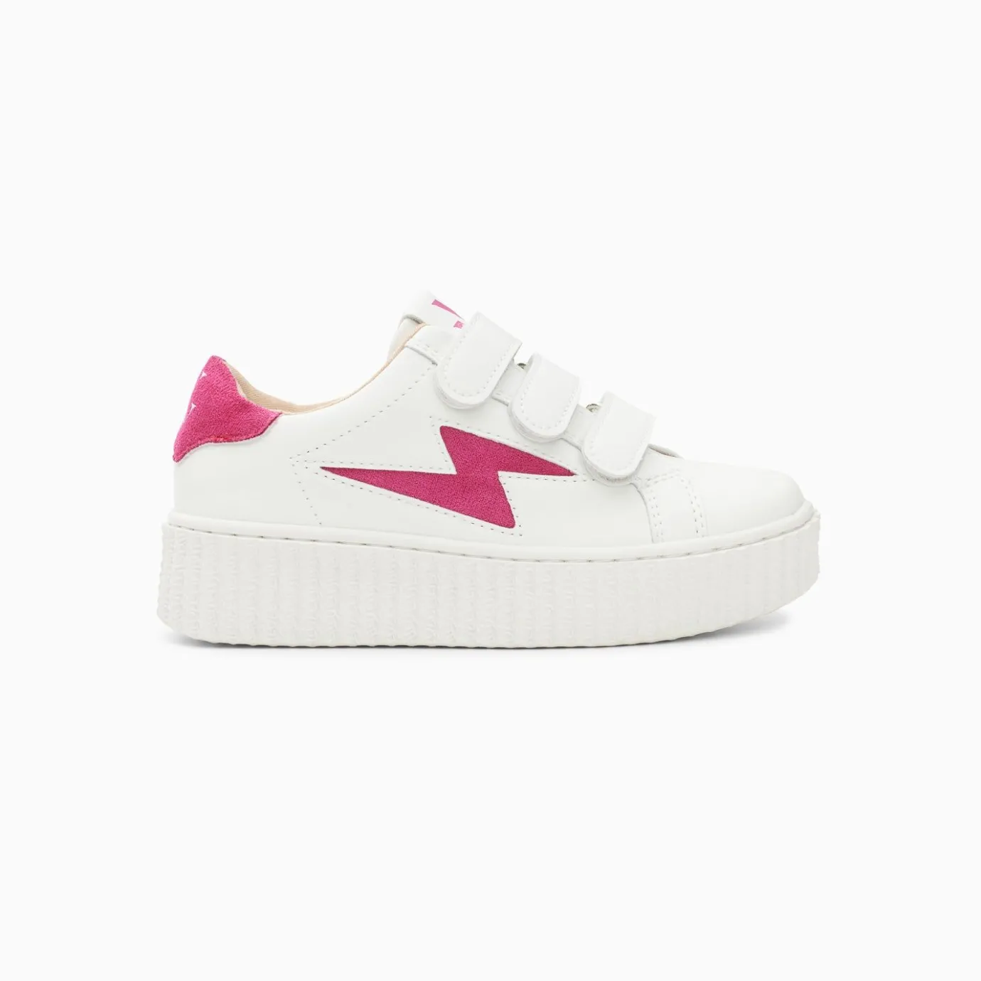 Vanessa Wu Sneakers | Baskets Eclair Mini Vicky Blanc Et Fuchsia A Scratchs