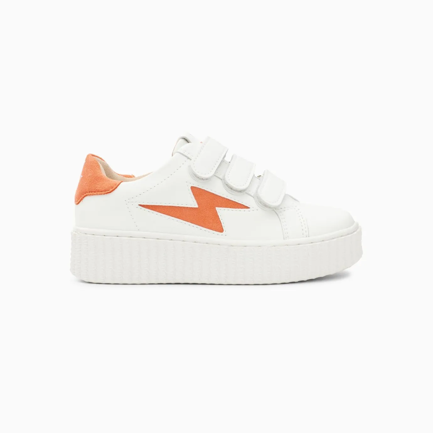 Vanessa Wu Sneakers | Baskets Eclair Mini Vicky Blanc Et Orange A Scratchs