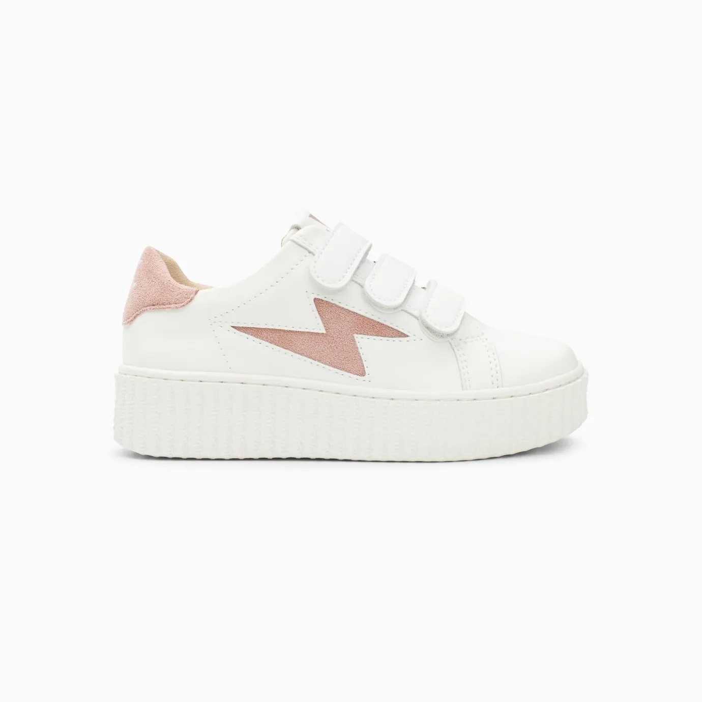 Vanessa Wu Sneakers | Baskets Eclair Mini Vicky Blanc Et Vieux Rose A Scratchs