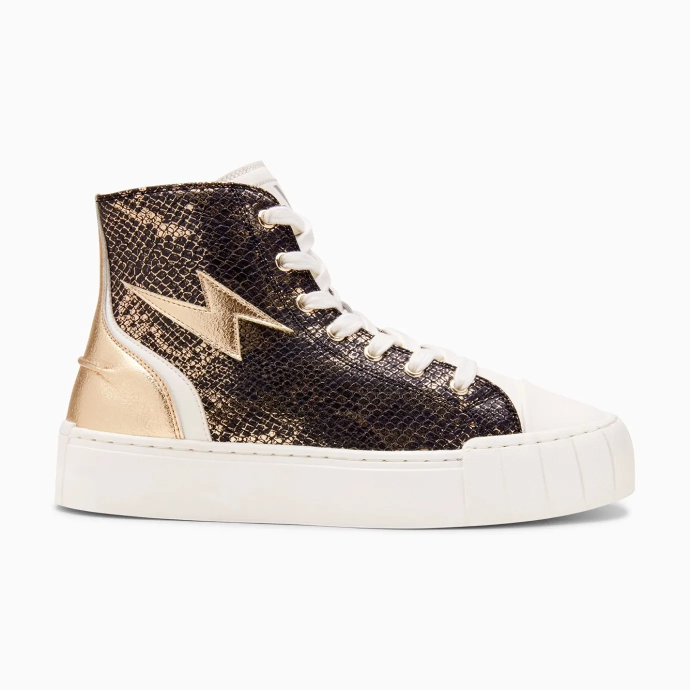 Vanessa Wu Sneakers | Baskets Eclair Mucella Montantes Serpent Et Or