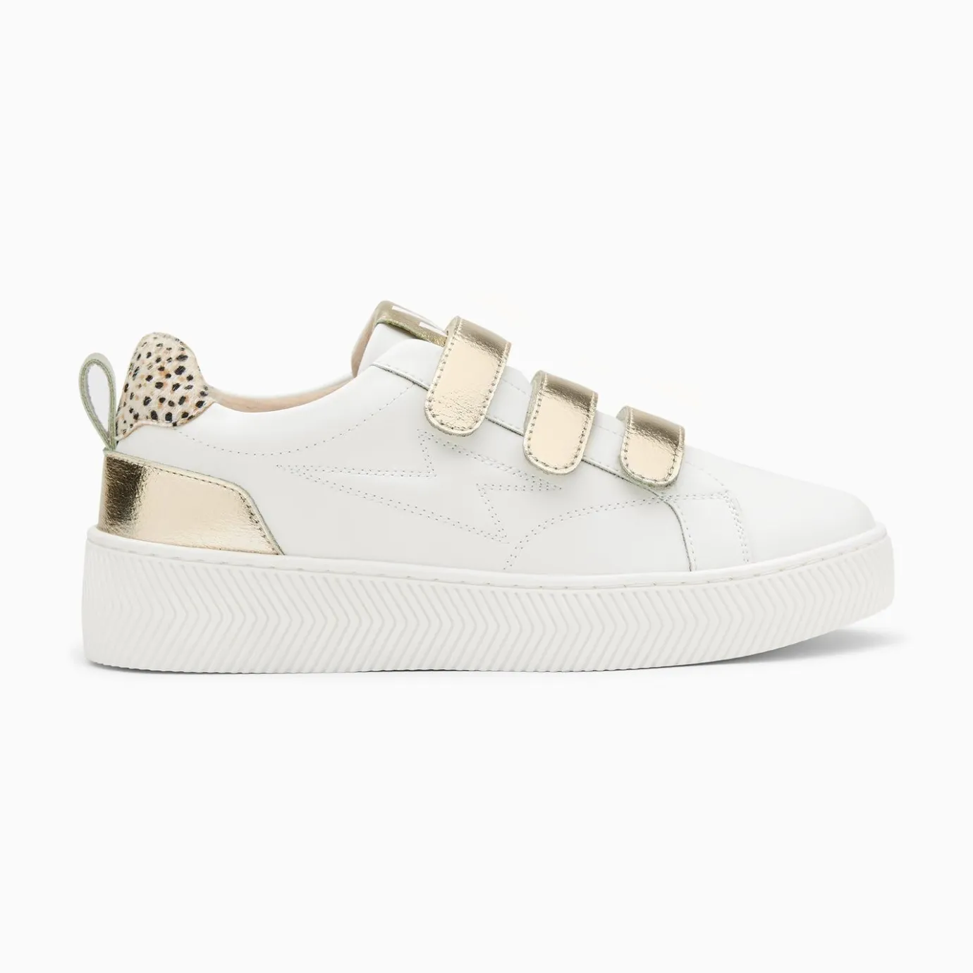 Vanessa Wu Sneakers | Baskets Eclair Oxanna Blanches A Scratchs Or