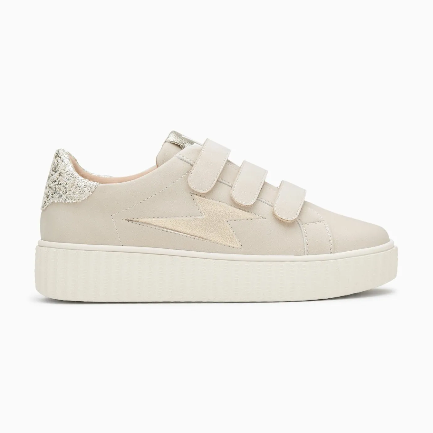 Vanessa Wu Sneakers | Baskets Eclair Pomeline Beige Et Or A Scratchs