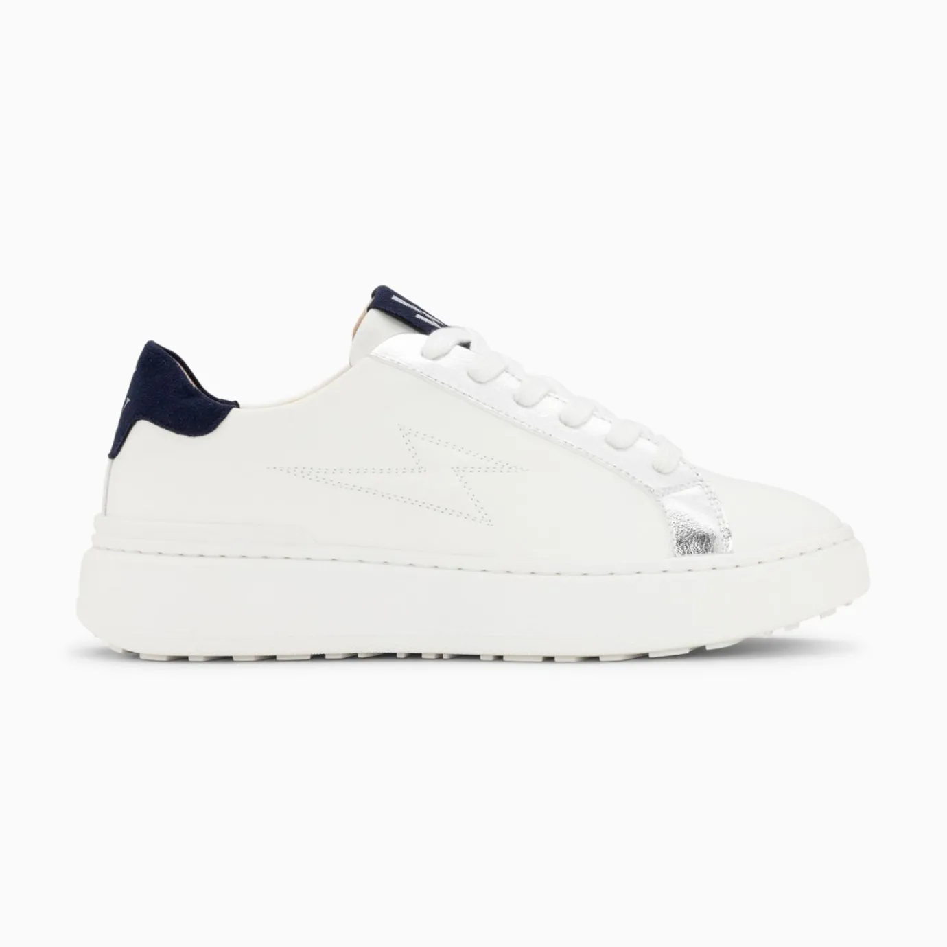 Vanessa Wu Sneakers | Baskets Eclair Romane Blanc Et Bleu A Lacets