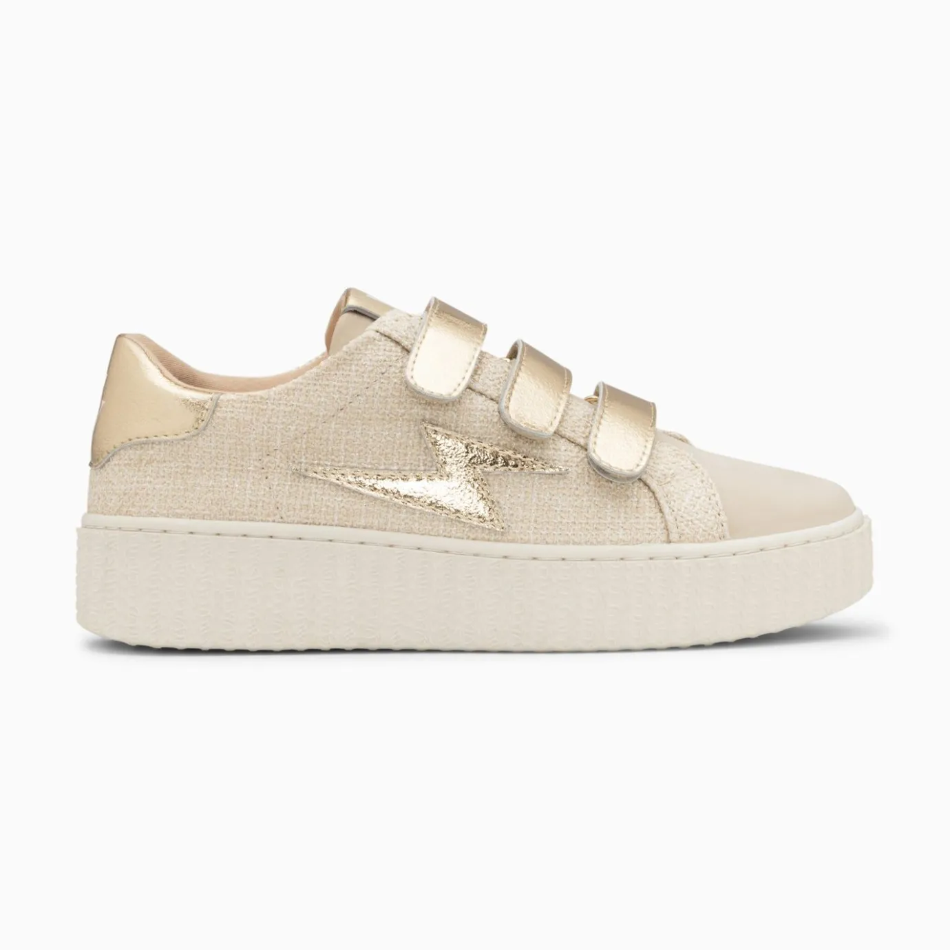 Vanessa Wu Sneakers | Baskets Eclair Summer Beige Et Or A Scratchs