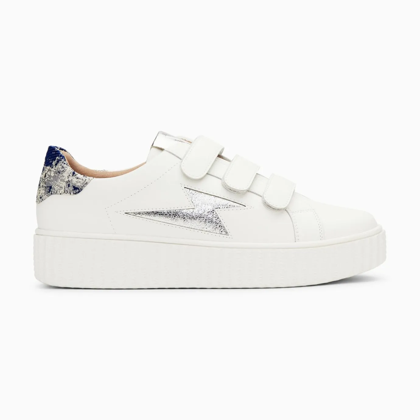 Vanessa Wu Sneakers | Baskets Eclair Susan Blanc Et Argent A Scratchs