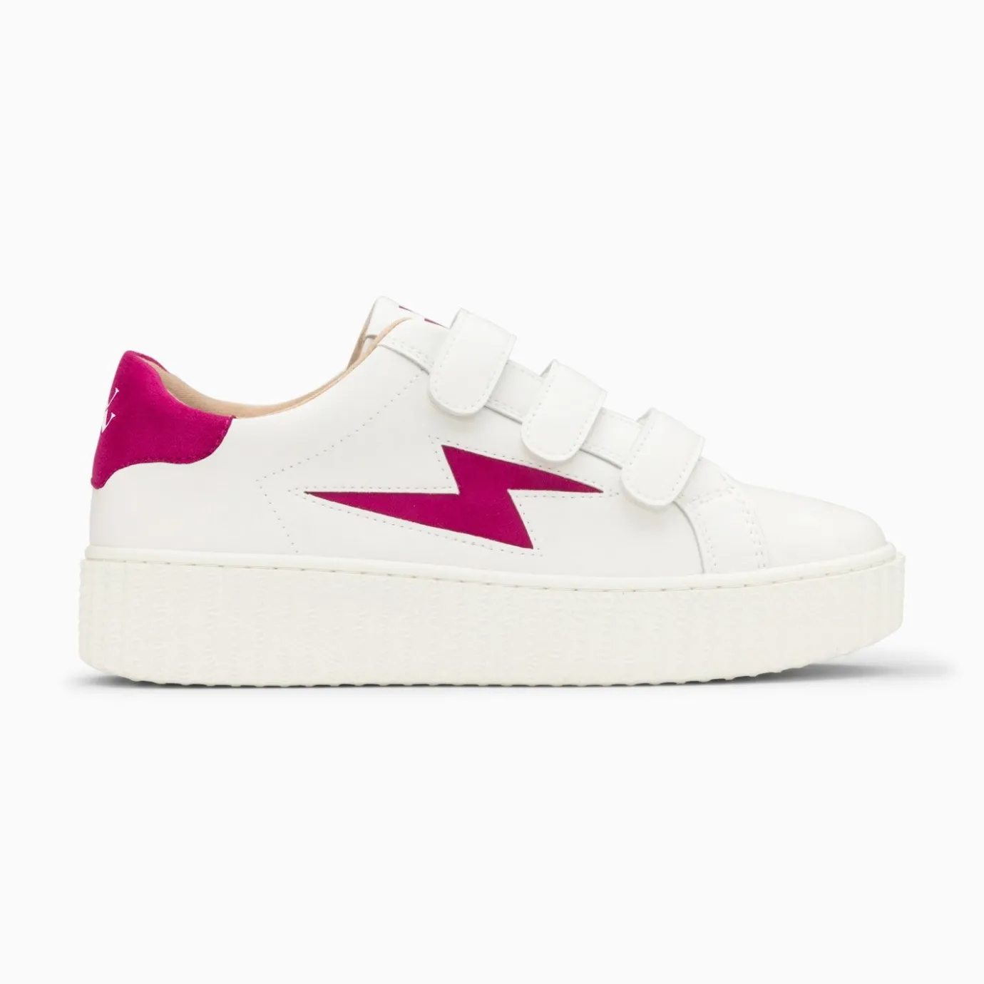 Vanessa Wu Sneakers | Baskets Eclair Vicky Blanc Et Fuchsia A Scratchs