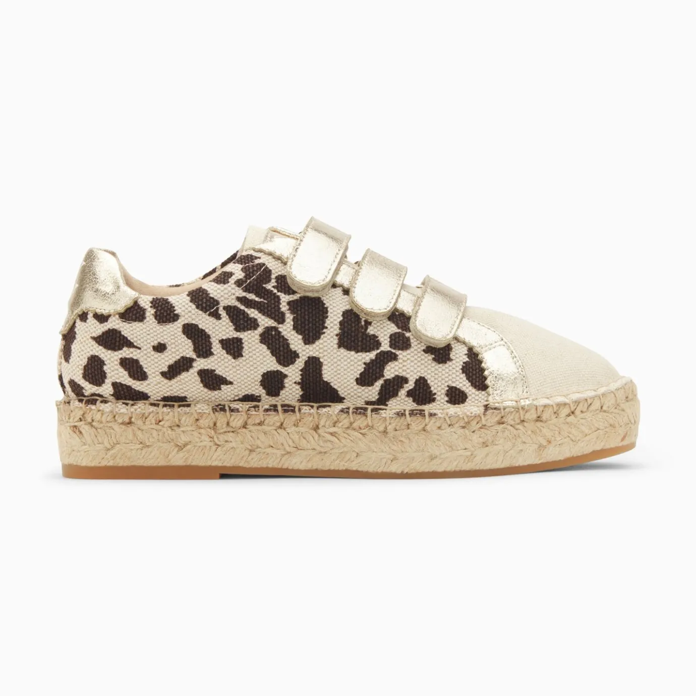 Vanessa Wu Sneakers | Baskets Espadrilles Alyssa Leopard Et Or A Scratchs