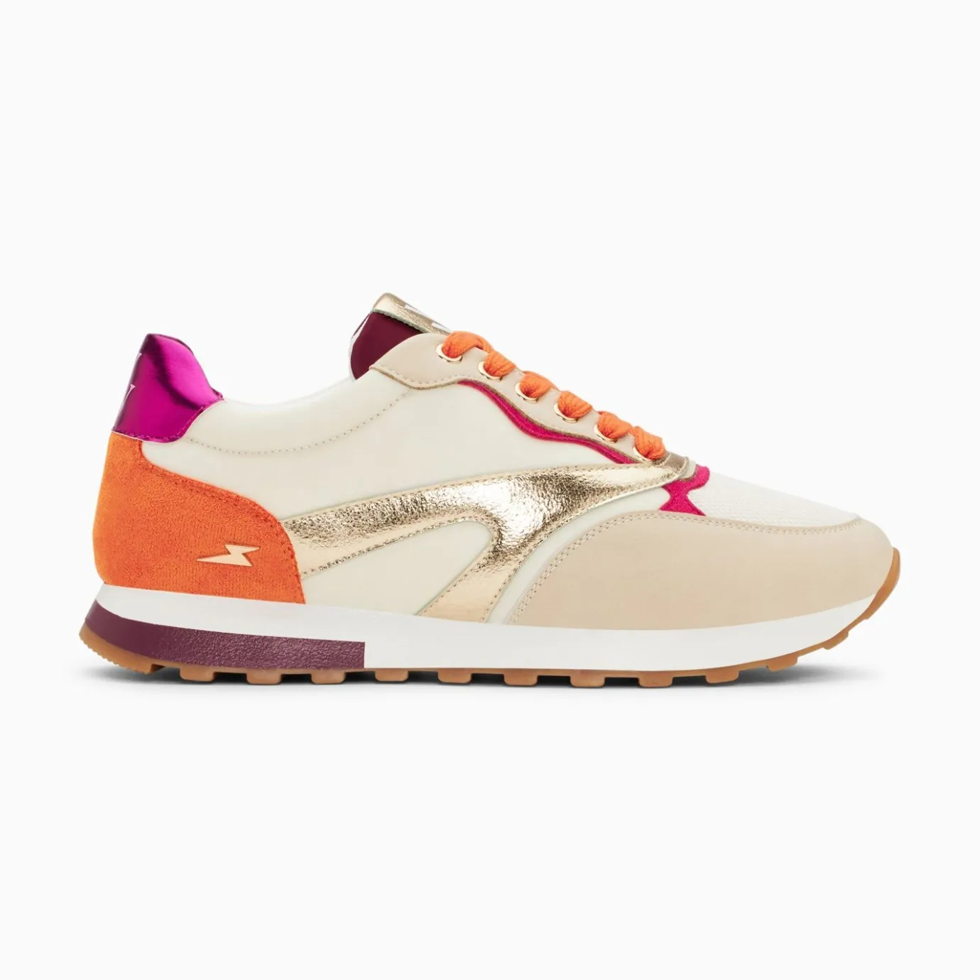 Vanessa Wu Sneakers | Baskets Jade Or Et Orange A Semelle Running