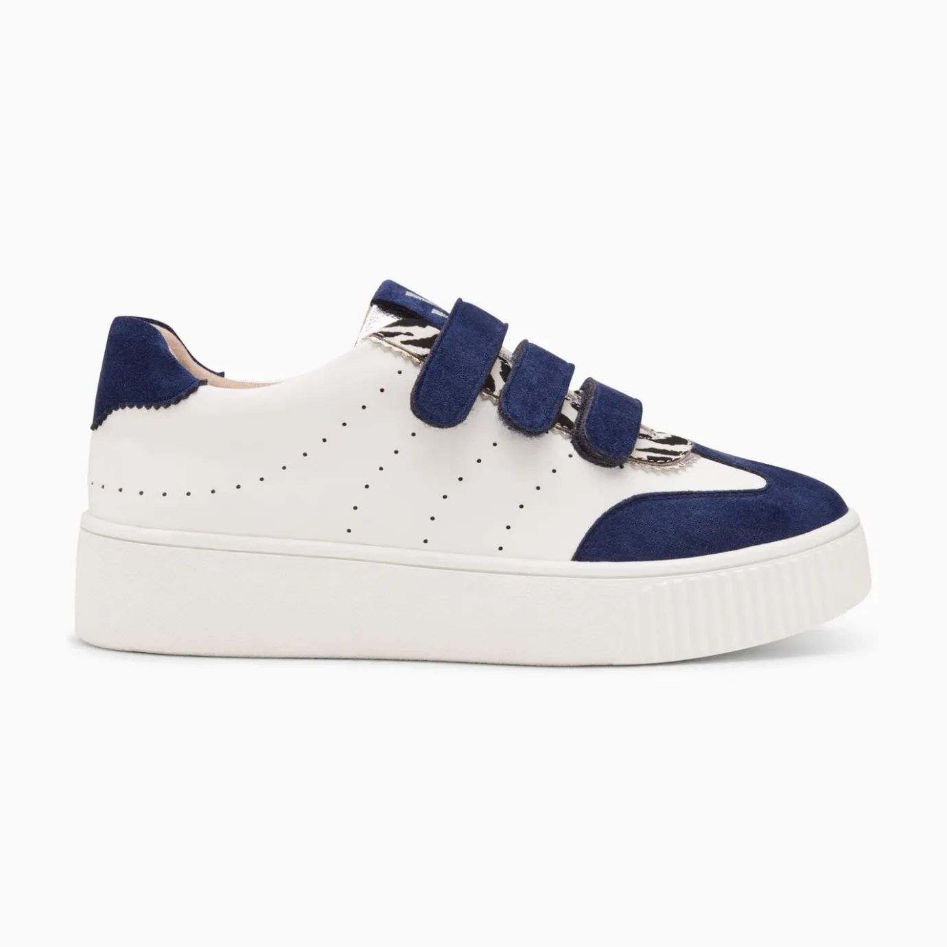 Vanessa Wu Sneakers | Baskets Marie Blanc Et Bleu Marine A Scratchs