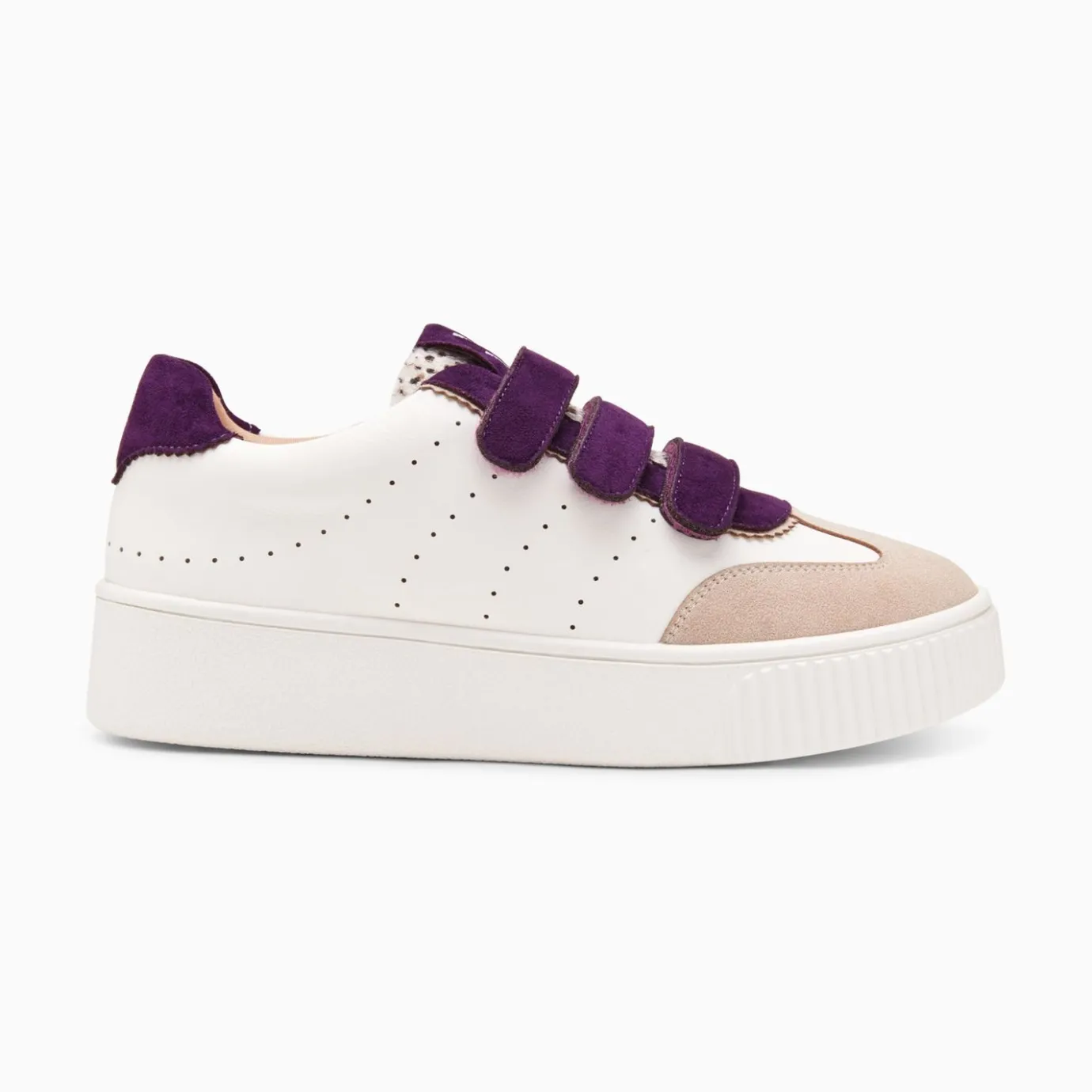 Vanessa Wu Sneakers | Baskets Marie Blanc Et Violet A Scratchs