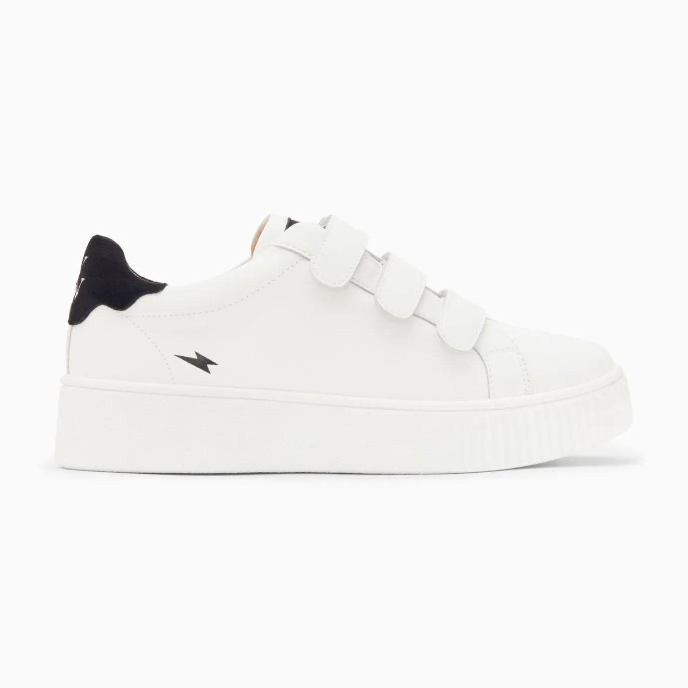 Vanessa Wu Sneakers | Baskets Mini Eclair Solange Blanc Et Noir A Scratchs