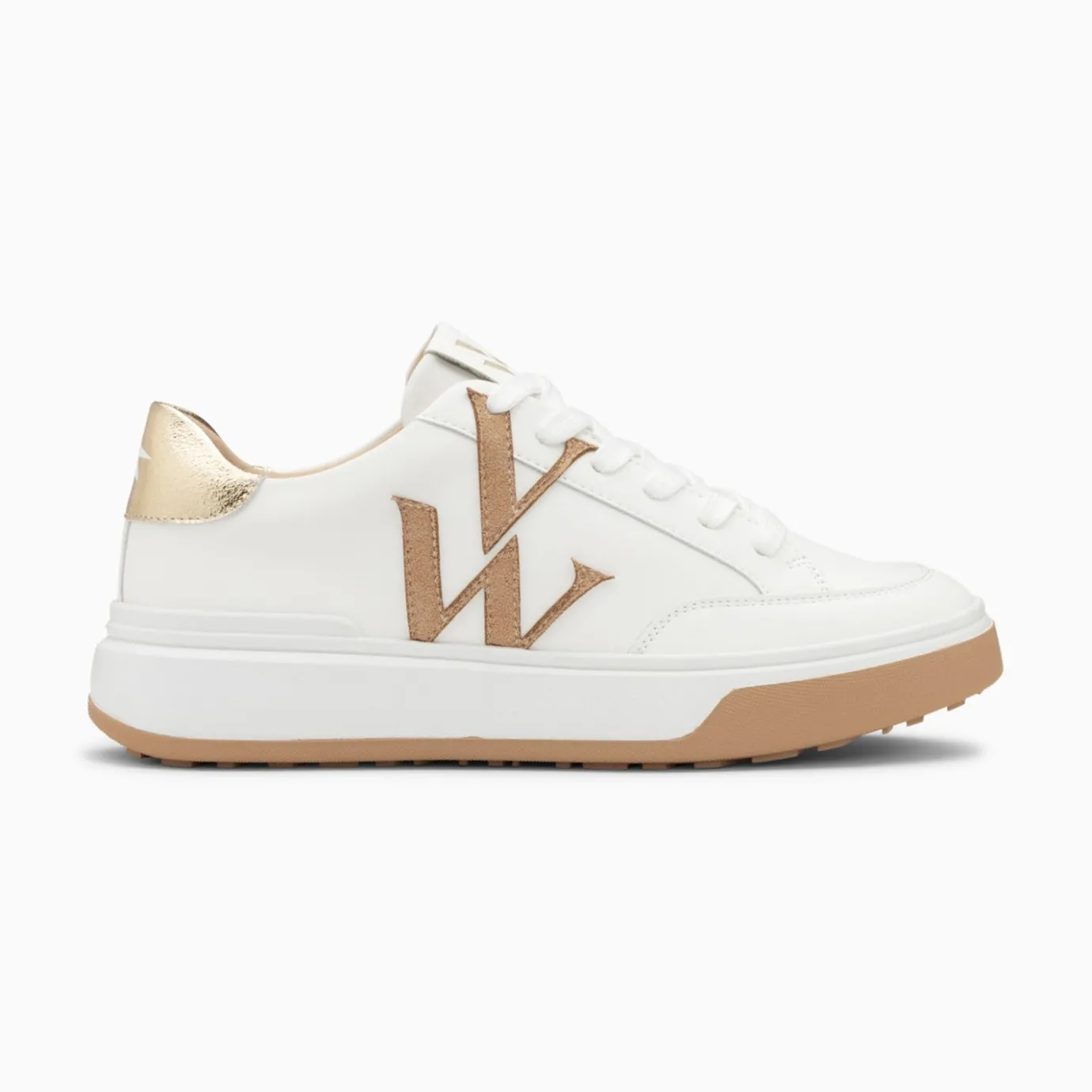 Vanessa Wu Sneakers | Baskets Monogramme Candice Blanc Et Beige