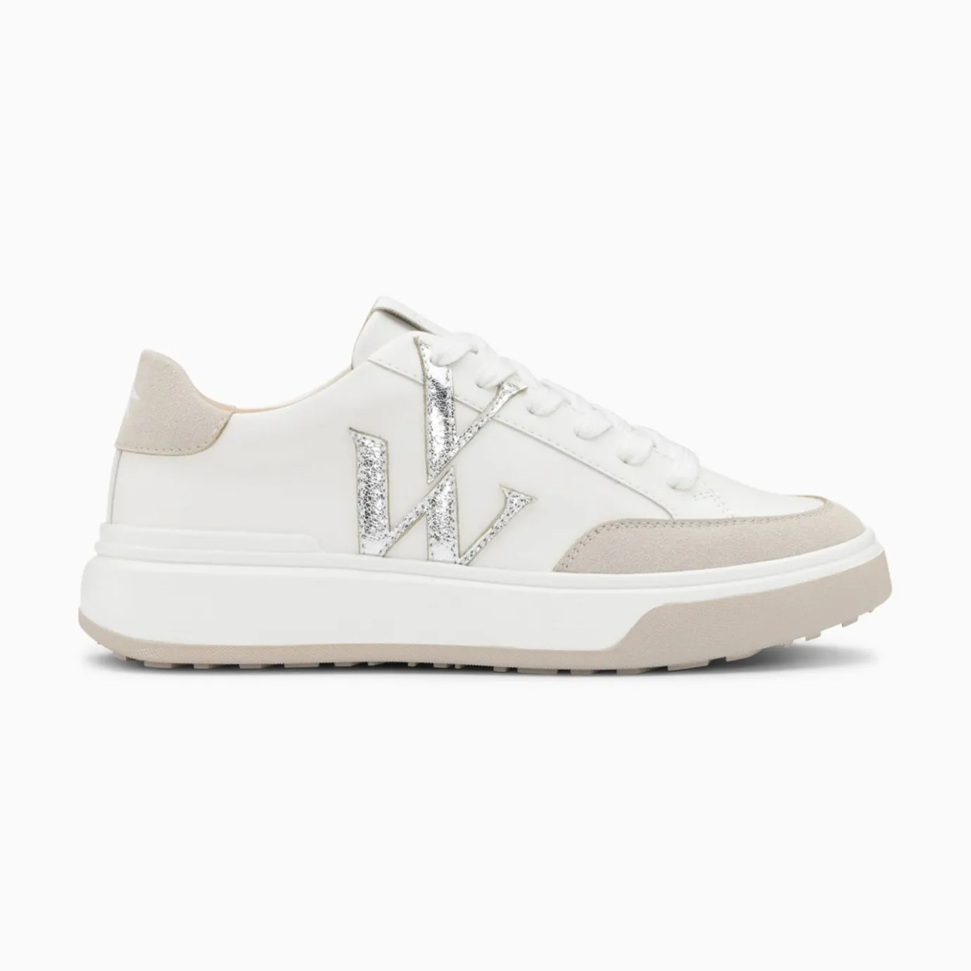 Vanessa Wu Sneakers | Baskets Monogramme Candice Blanc Et Gris