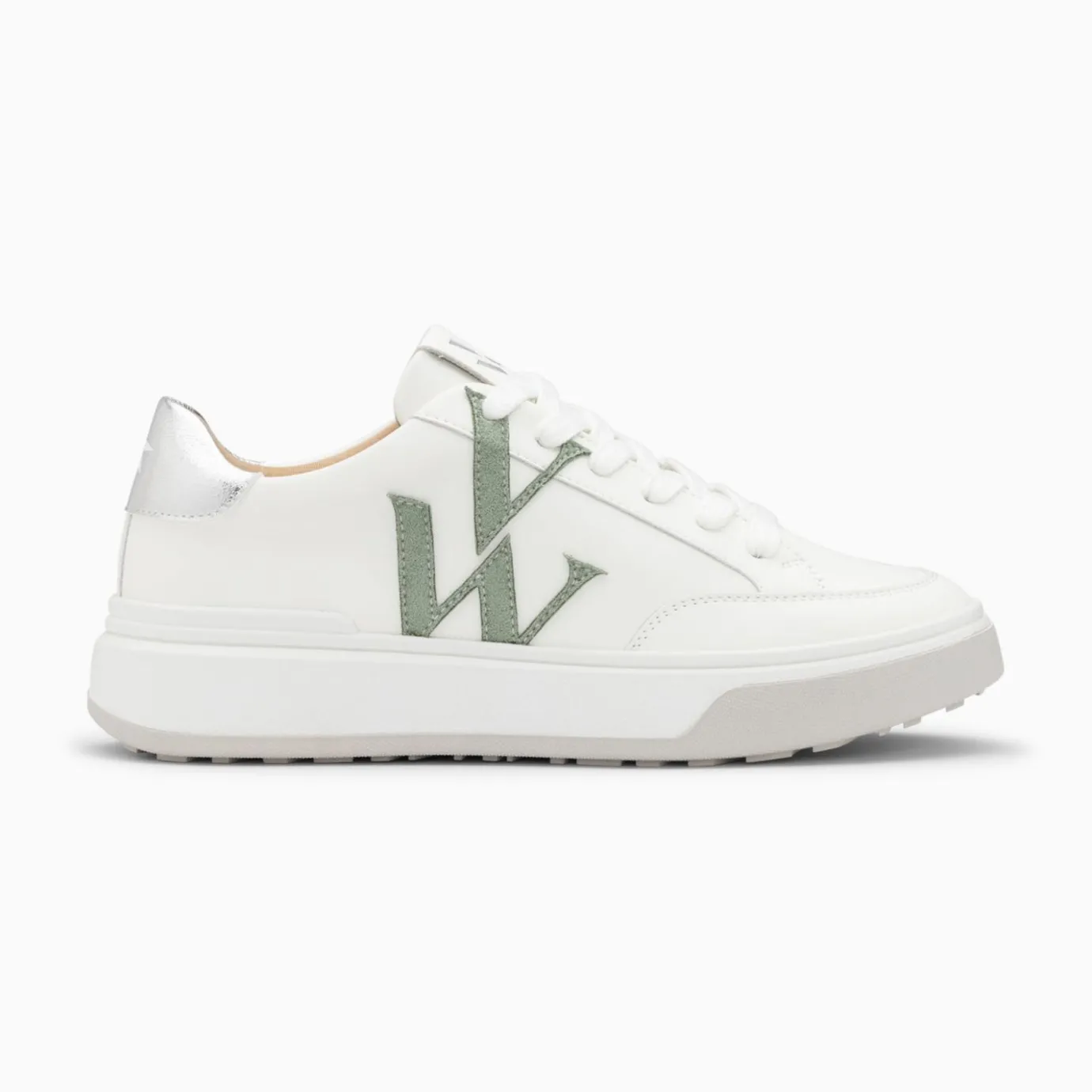 Vanessa Wu Sneakers | Baskets Monogramme Candice Blanc Et Vert