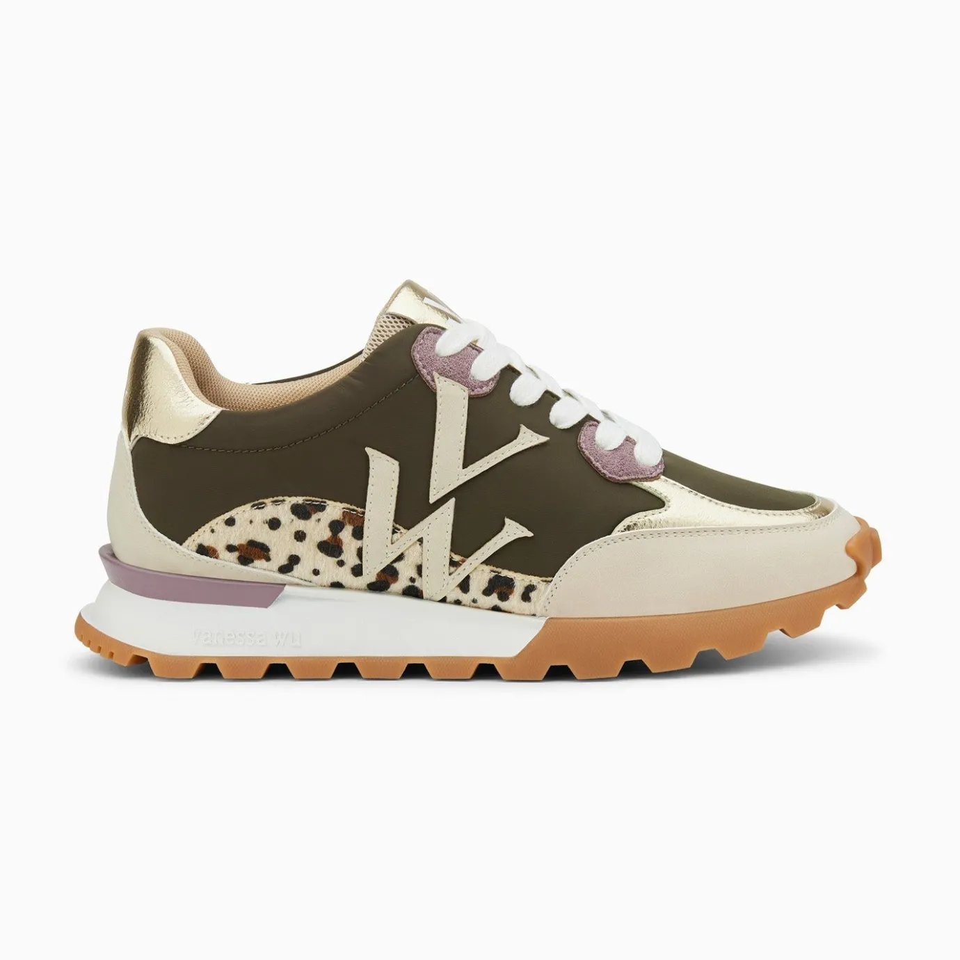 Vanessa Wu Sneakers | Baskets Monogramme Caterina Kaki A Semelle Running