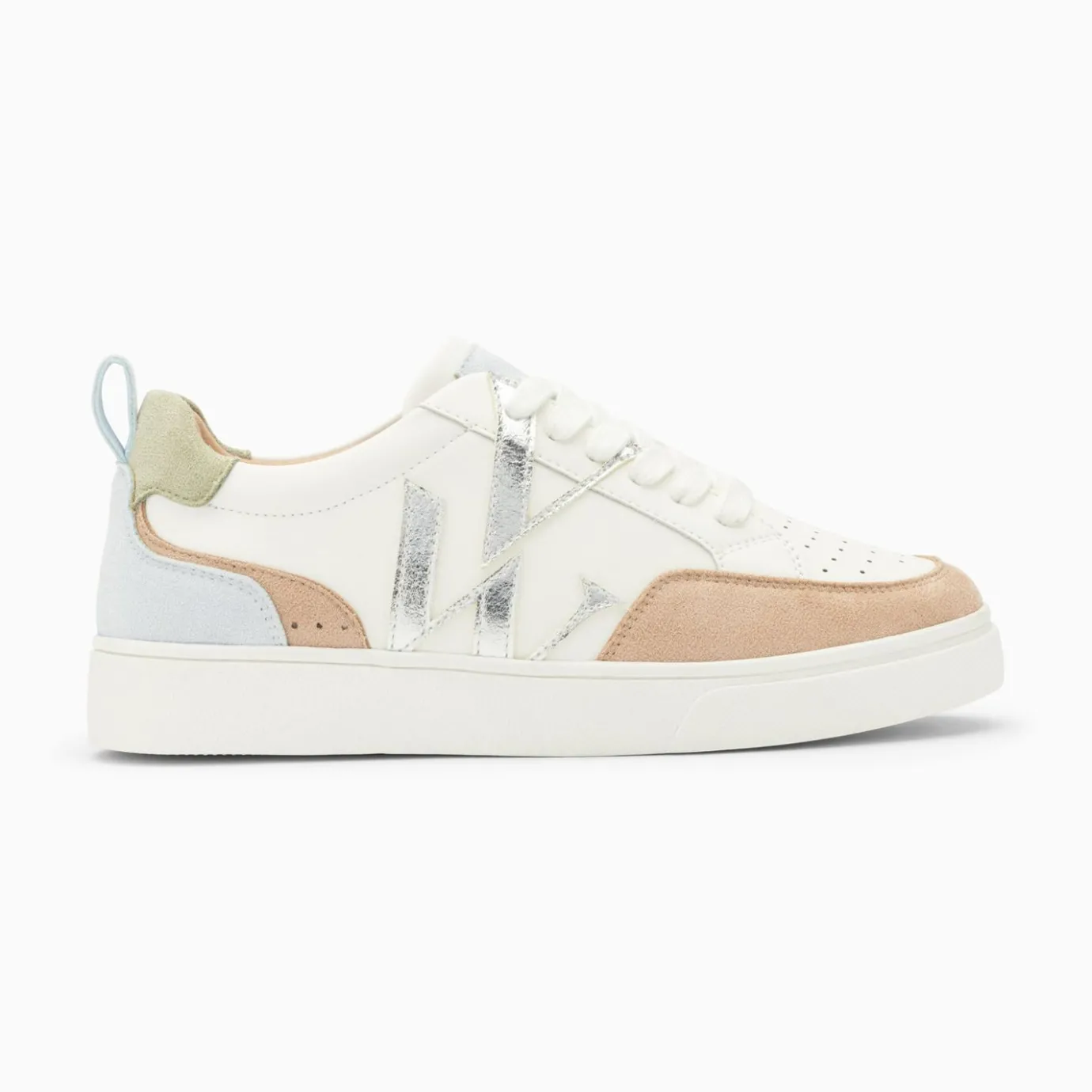 Vanessa Wu Sneakers | Baskets Monogramme Joyce Pastel Et Argent