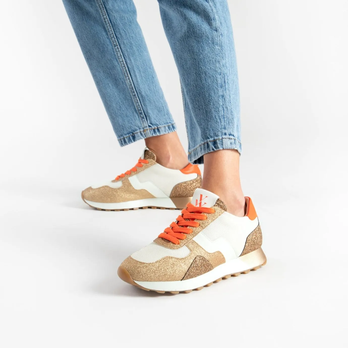 Vanessa Wu Sneakers | Baskets Natalia Bronze Et Cuivre A Semelle Running