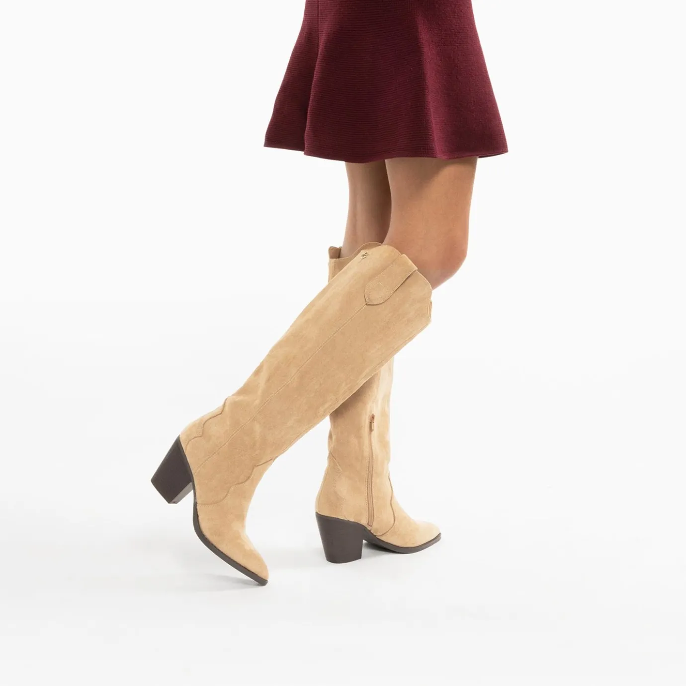 Vanessa Wu Bottes, Cuissardes | Bottes Santiags Sharon Beiges A Talon