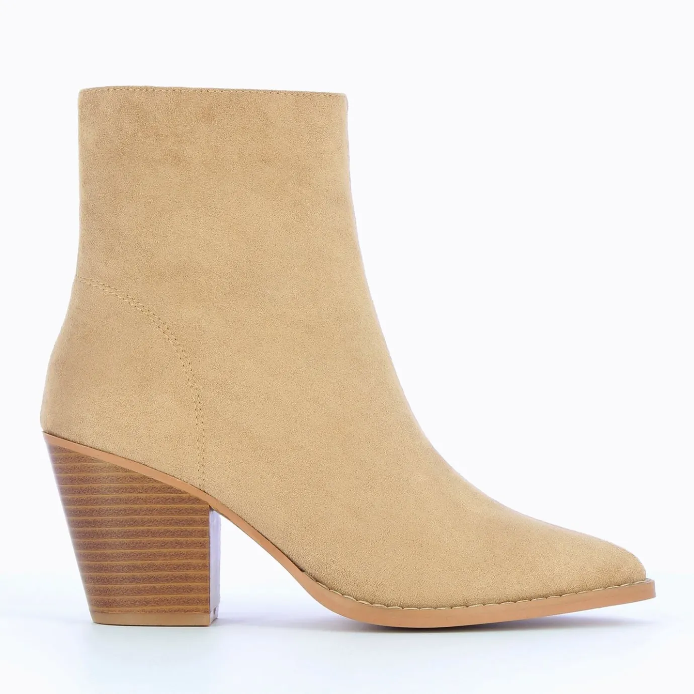 Vanessa Wu Bottines | Bottines A Talon Julia En Suedine Beige